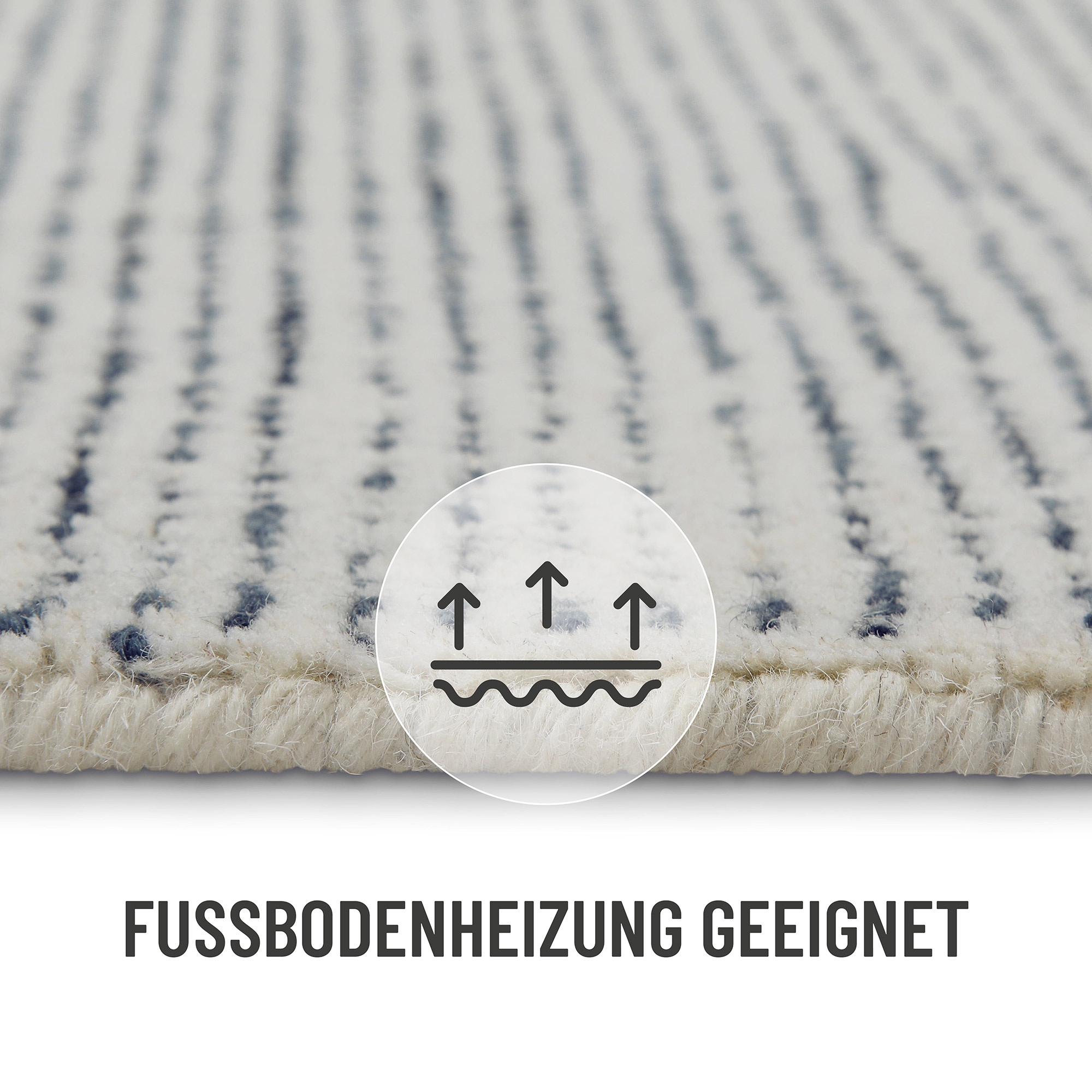 Wecon home Teppich »Hamptons THIRTYTWO«, rechteckig, 15 mm Höhe, Läufer, Kurzflor, Wohnzimmer, Schlafzimmer, elegant, robust, Linien