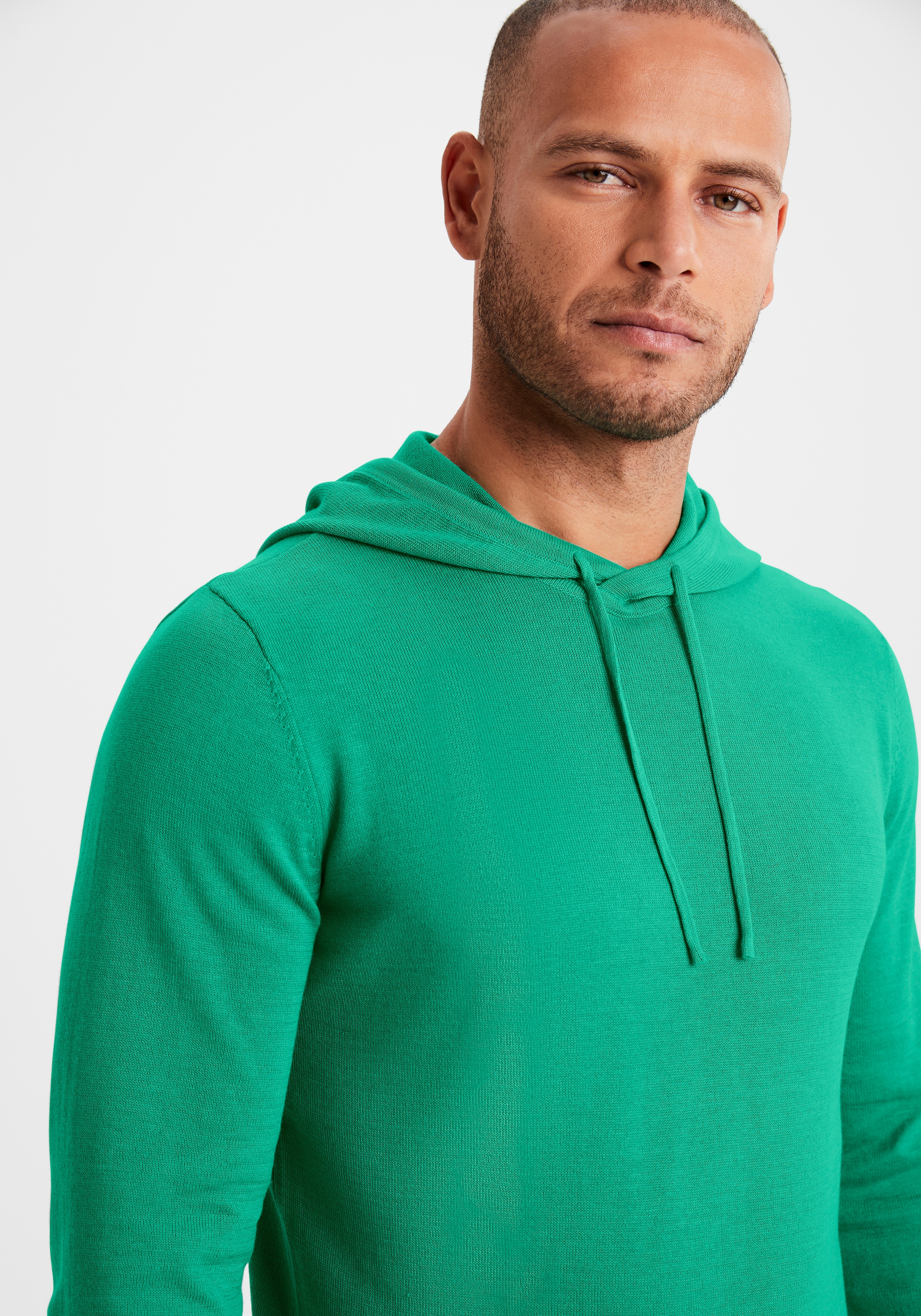 H.I.S Hoodie », Strickpullover mit Kapuze«, Feinstrick aus pflegeleichter Baumwollmischung
