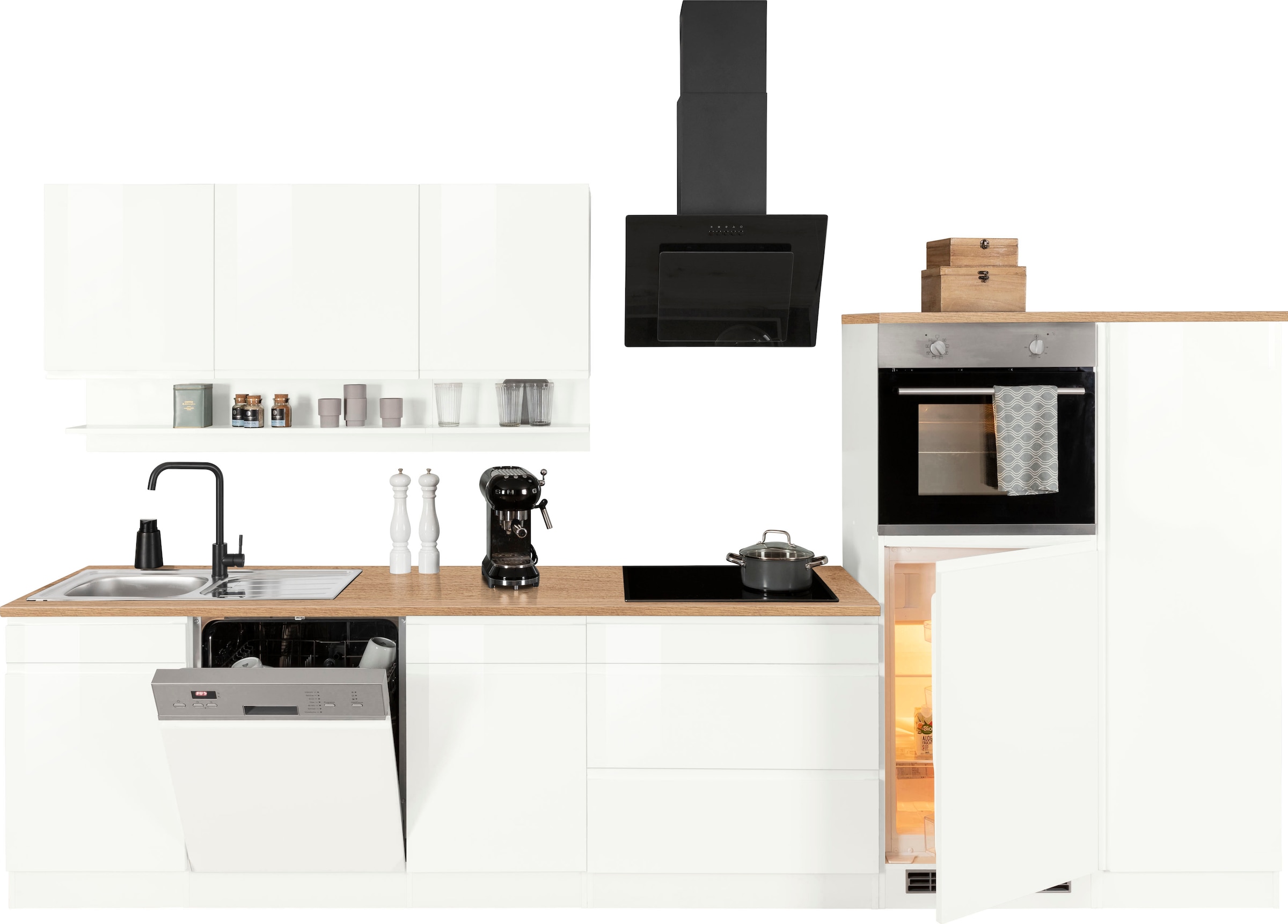 KOCHSTATION Küchenzeile »KS-Virginia«, Breite 350 cm, ohne E-Geräte