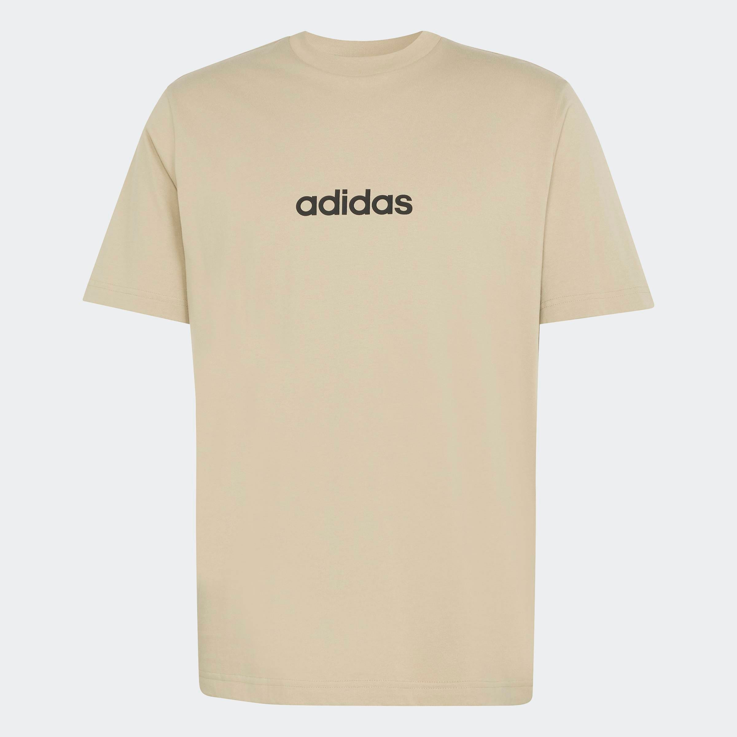 adidas Sportswear T-Shirt »ESSENTIALS LINEAR SINGLE JERSEY« überschnittene Schultern, Kurzarmdesign, aus Baumwolljersey