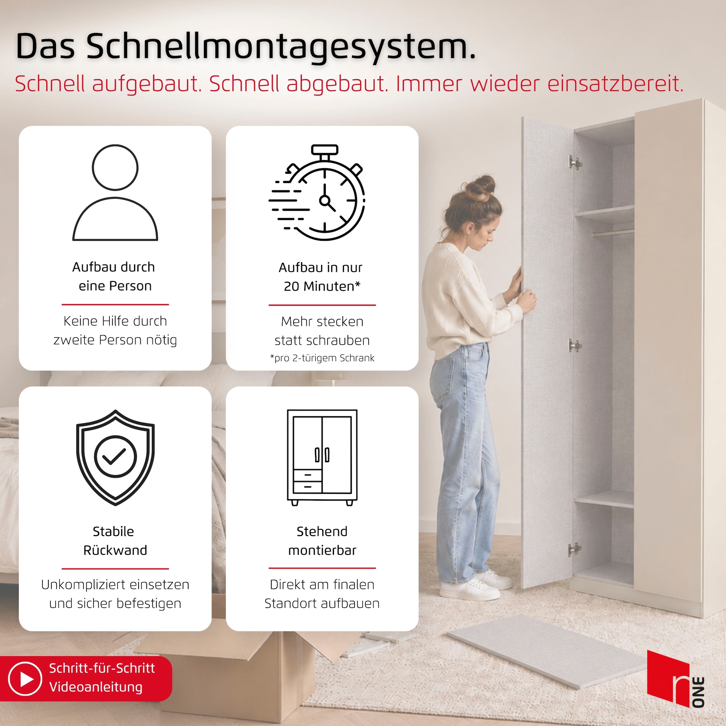 rauch Kleiderschrank »Schrank Möbel Schlafzimmer Garderobe Kinderzimmer WELTNEUHEIT ELVIK« PATENTIERTES SCHNELLMONTAGESYSTEM mit Push-to-open MADE IN GERMANY