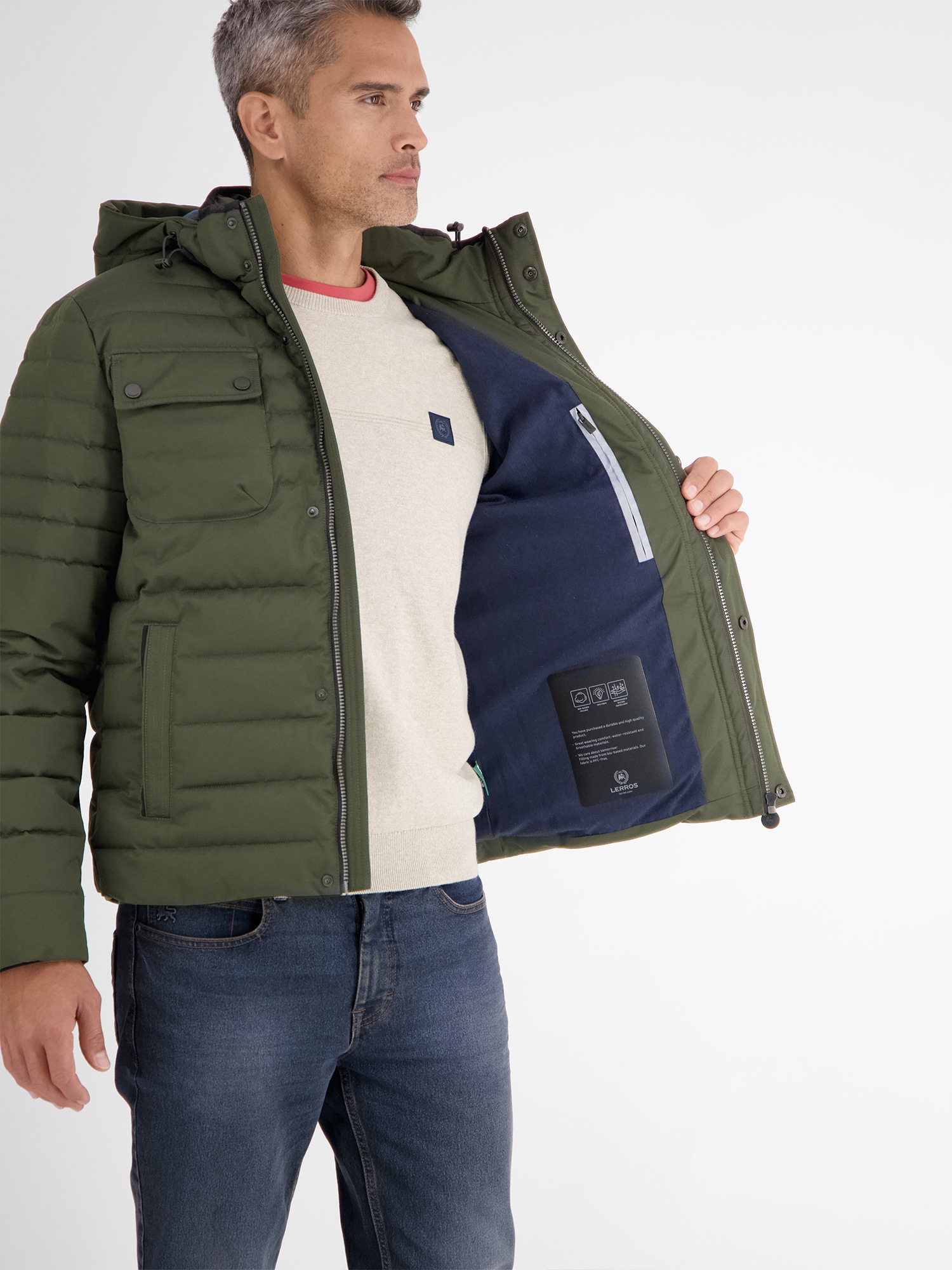 LERROS Steppjacke »LERROS«, mit Kapuze, Wasserabweisend, atmungsaktiv