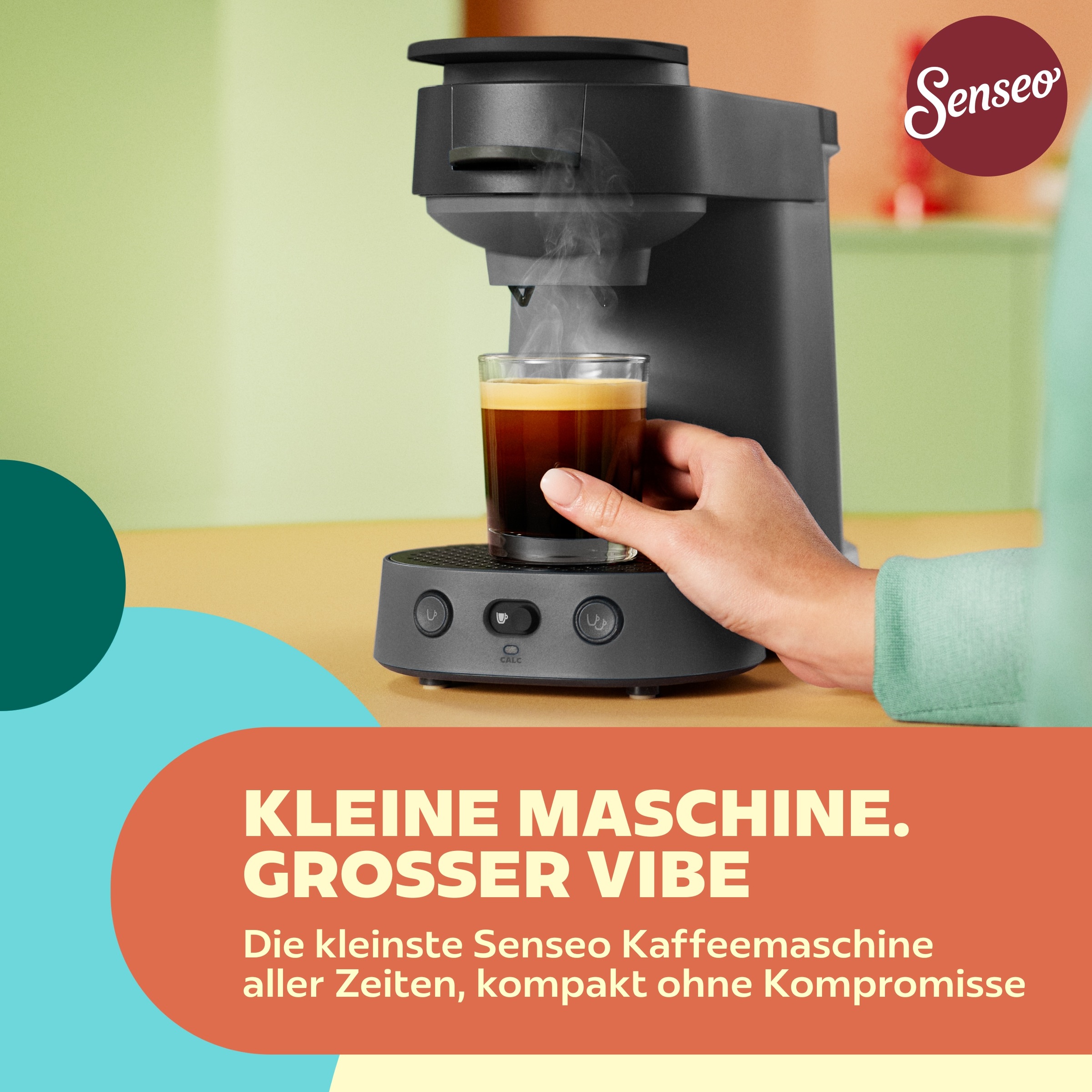 Philips Kaffeepadmaschine »Vibe CSA225/50, mit zwei Kaffee-Einstellungen« kompakt; mit Memory-Funktion u. 0,9-Liter herausnehmbarem Wassertank