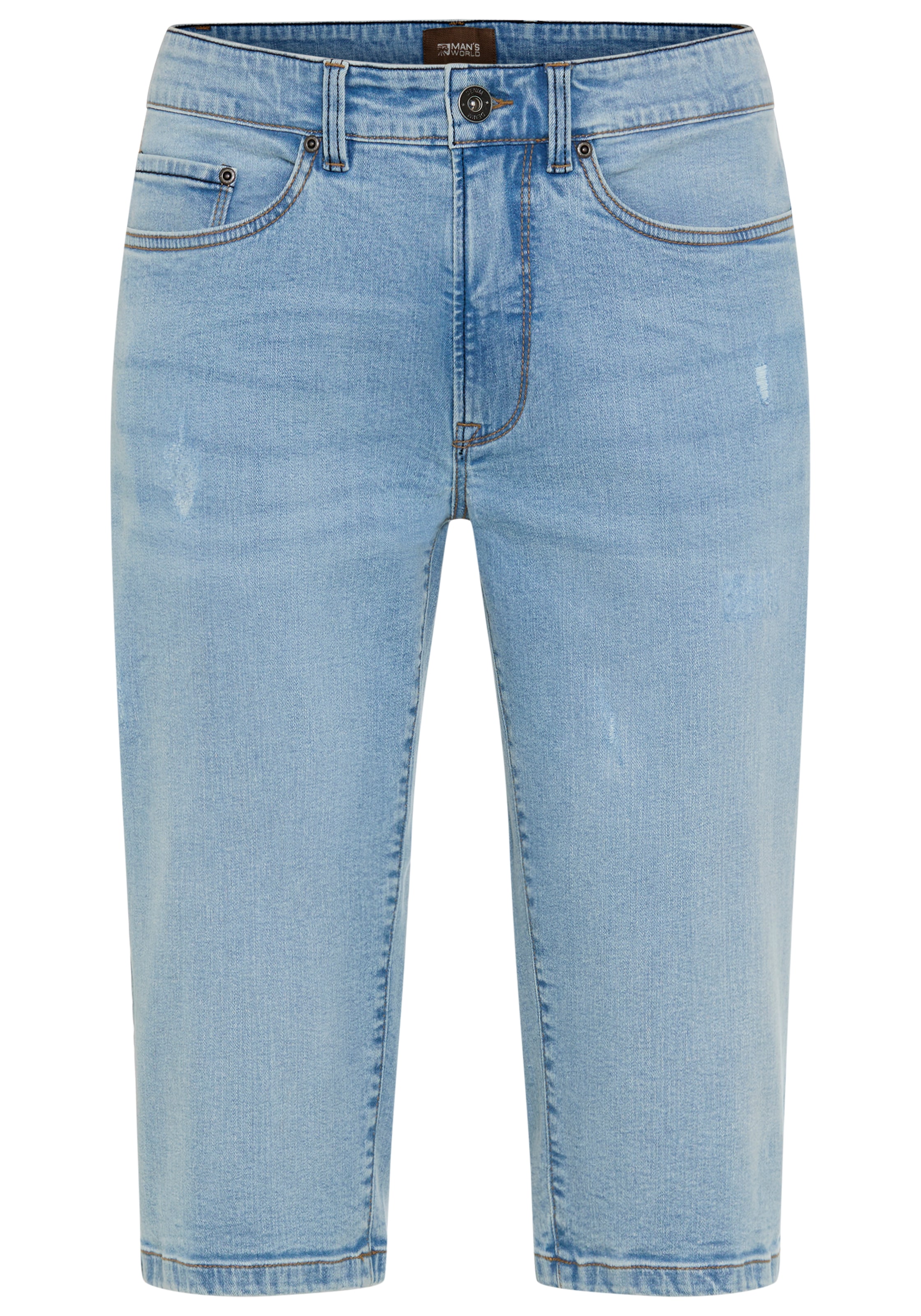 Man's World Plus Jeansbermudas gerade geschnittenes Bein, normale Leibhöhe, Regular-Fit