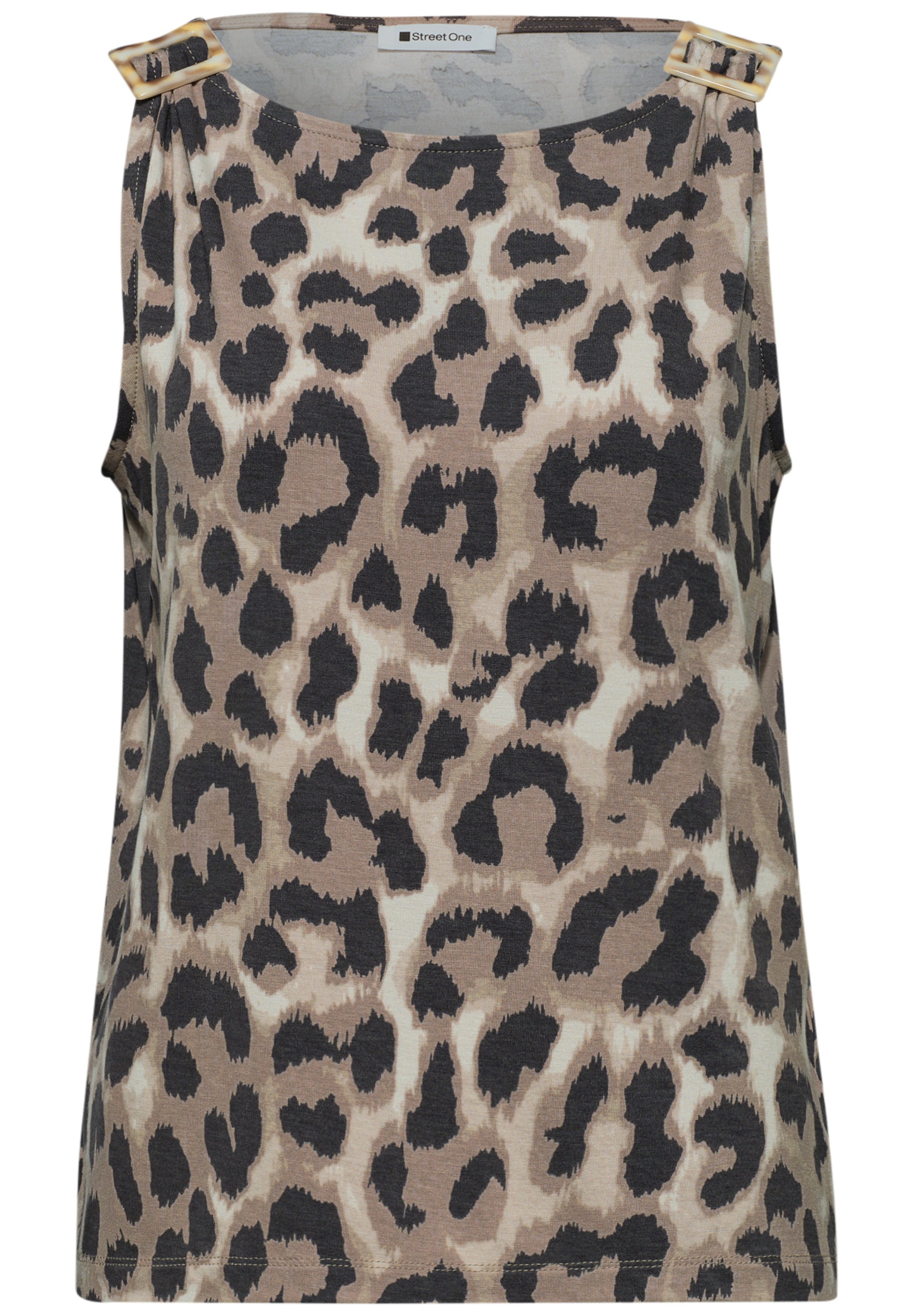 STREET ONE Shirttop Sommer top in Blumen-Optik und mit Schulterdetail