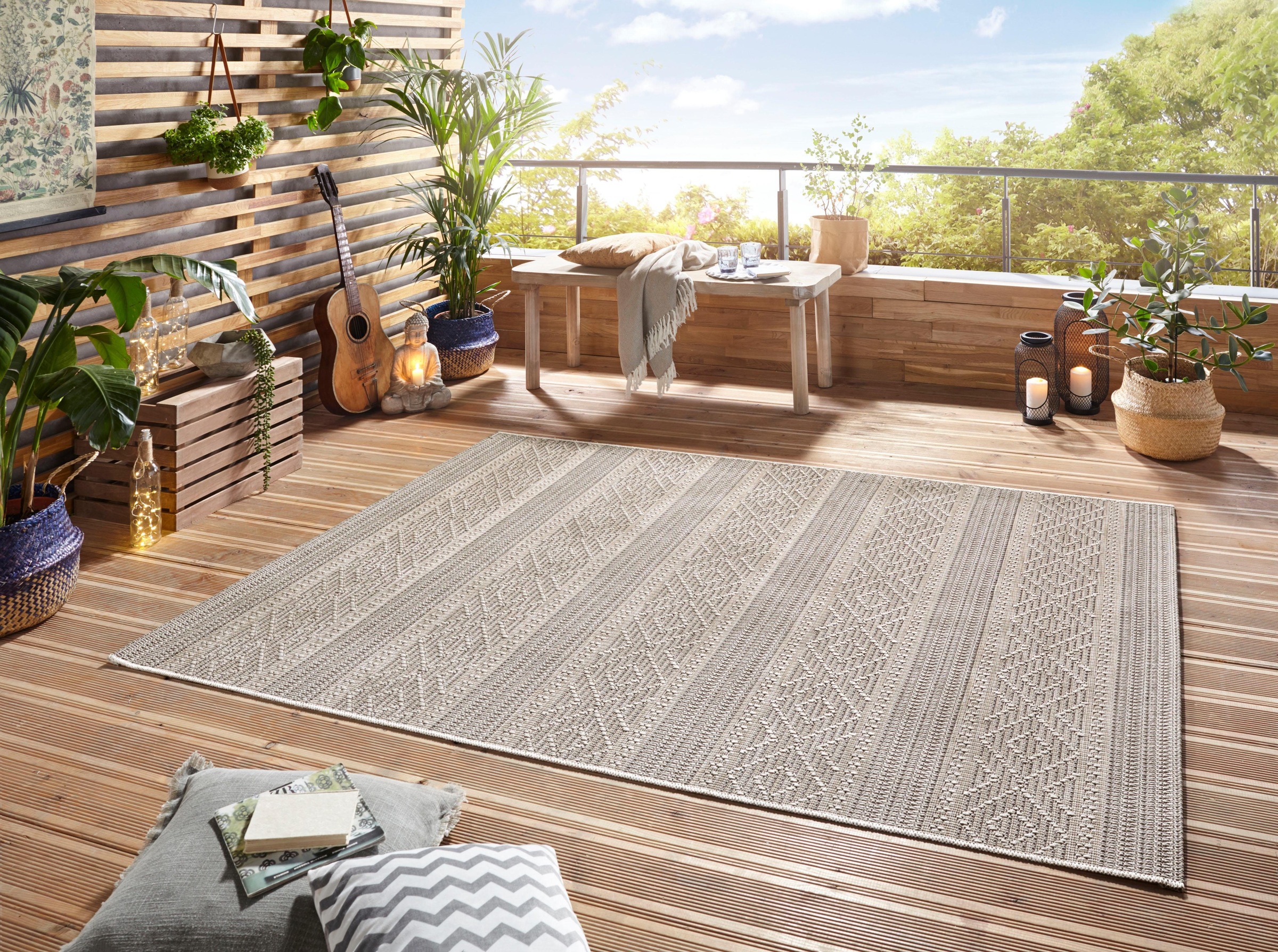 ELLE DECORATION Teppich »Rhone«, rechteckig, In-und Outdoor geeignet,  Strapazierfähig und pflegeleicht, Flachgewebe kaufen bei OTTO