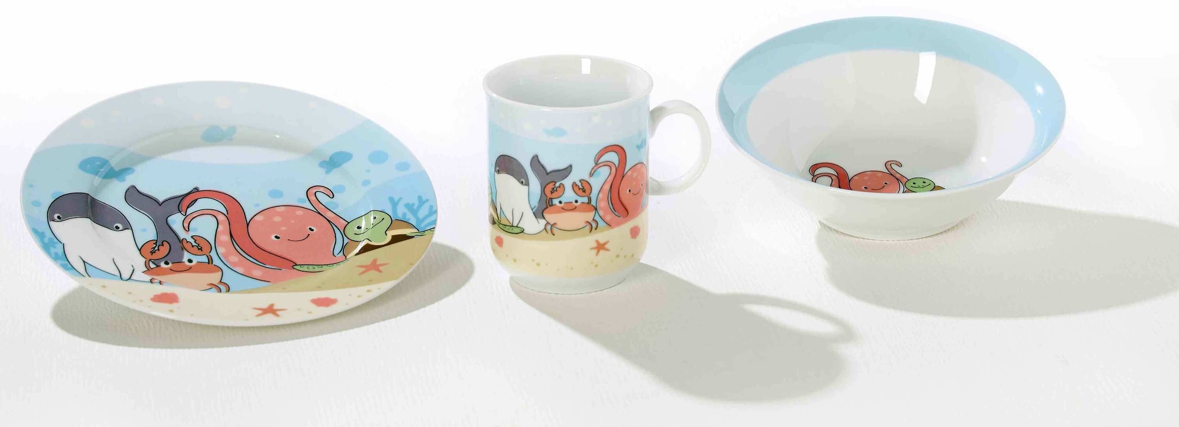 Ritzenhoff & Breker Kindergeschirr-Set »Kindergeschirr mit Platzset Unterwasserwelt bunt«