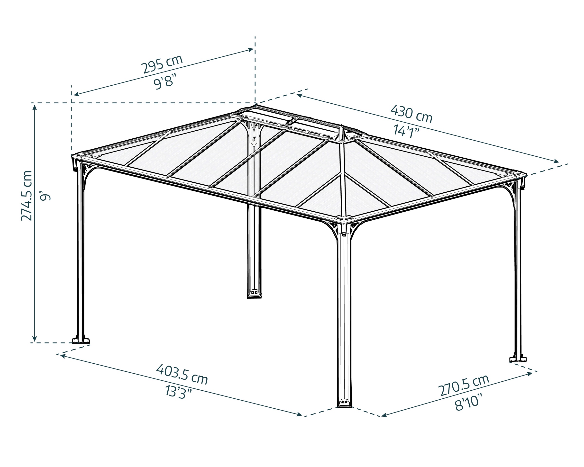 Palram - Canopia Pavillon »Martinique«, BxT: 430x295,5 cm