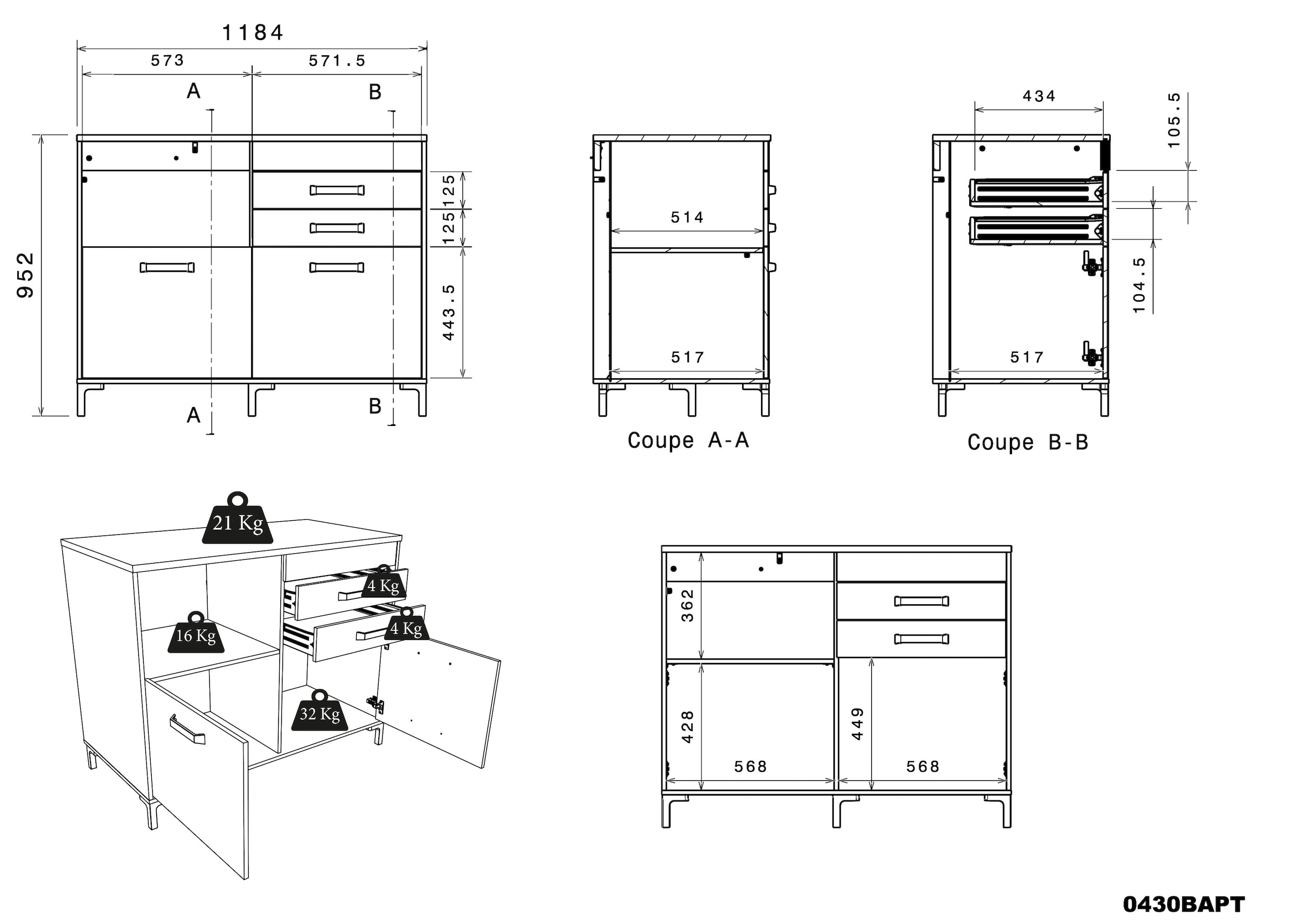 Parisot Schrank-Set »Moove 2«, (3 St.)