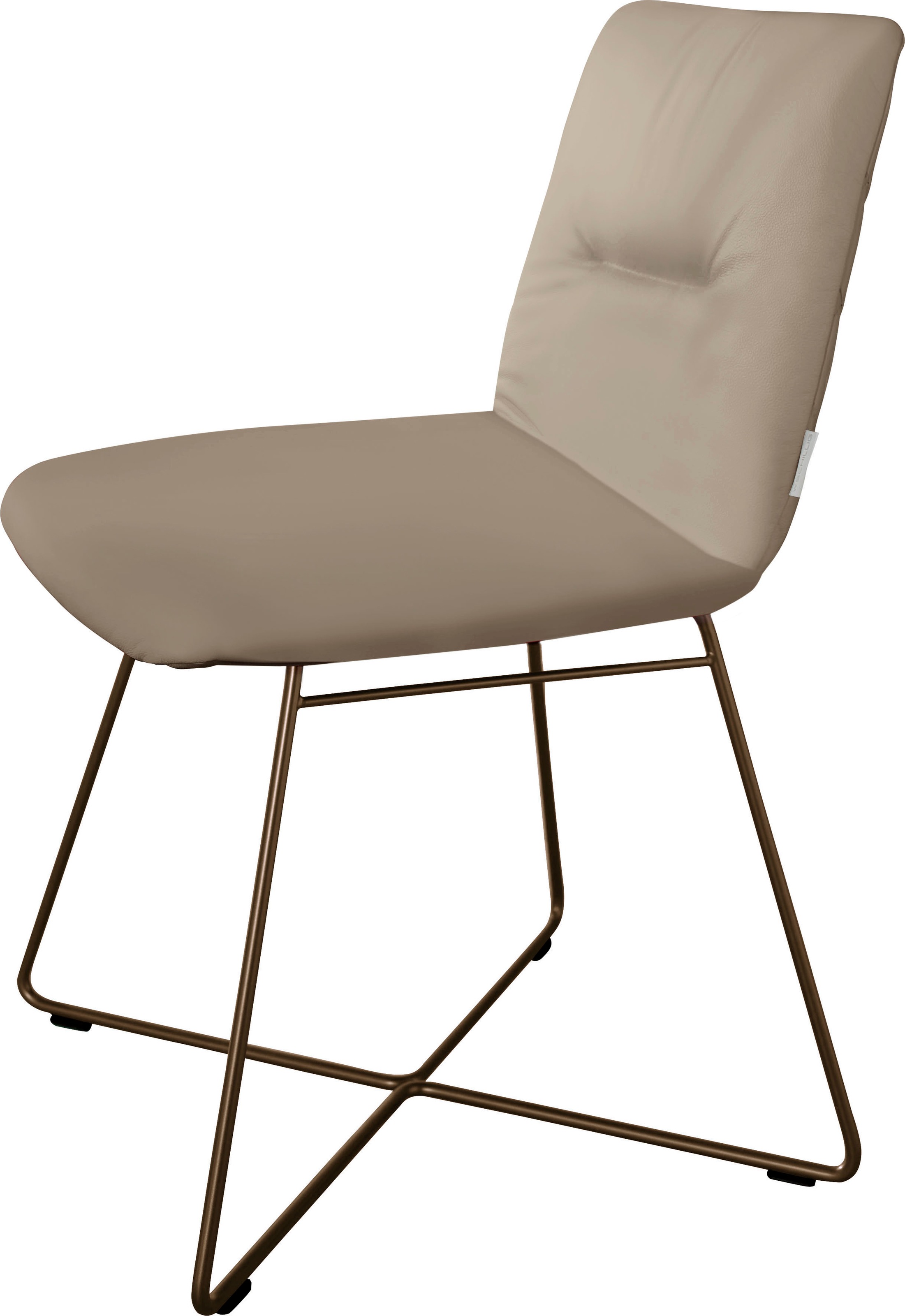 W.SCHILLIG Polsterstuhl »lotta«, Longlife Xtra-Leder Z73, mit Rückensteppung, Drahtrohrgestell in Bronze pulverbeschichtet