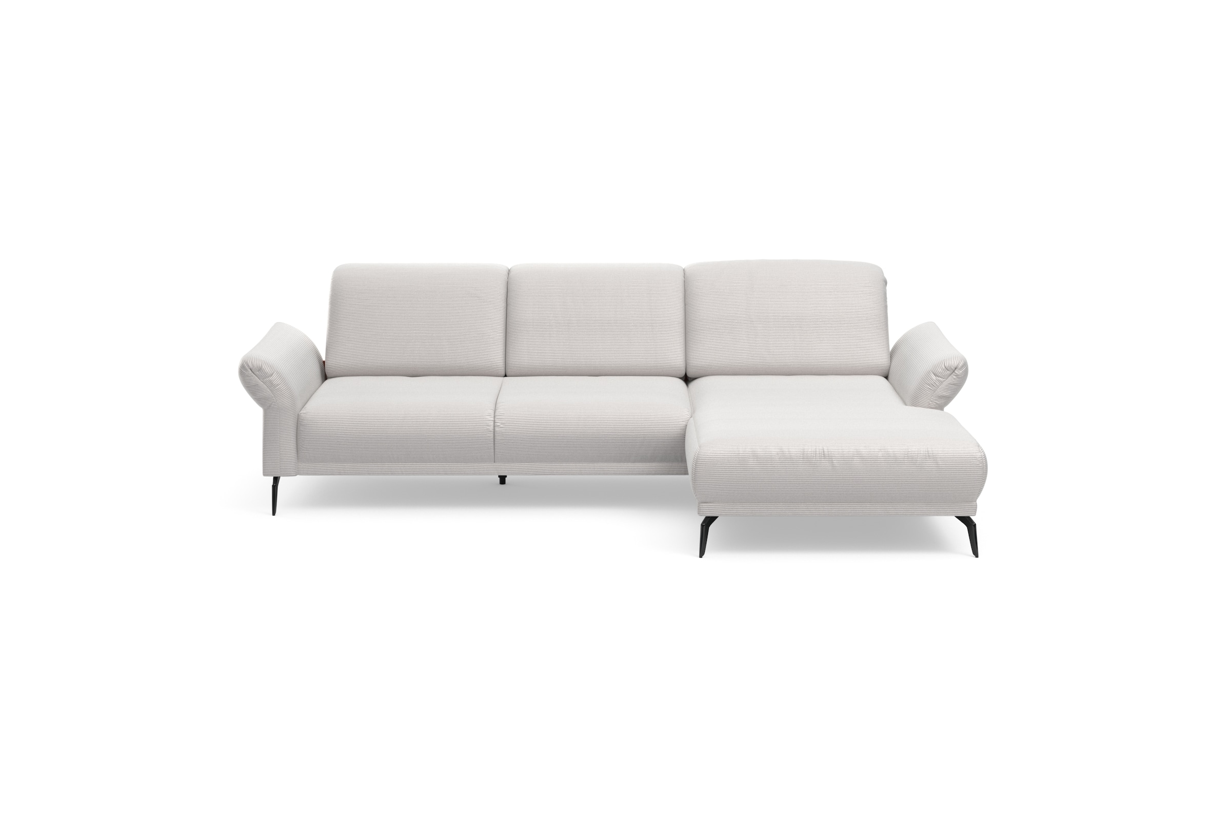 INOSIGN Ecksofa »Coco L-Form«, Sitztiefen-, Arm- und Kopfteilverstellung, Cord-Bezug, Fußhöhe 15 cm