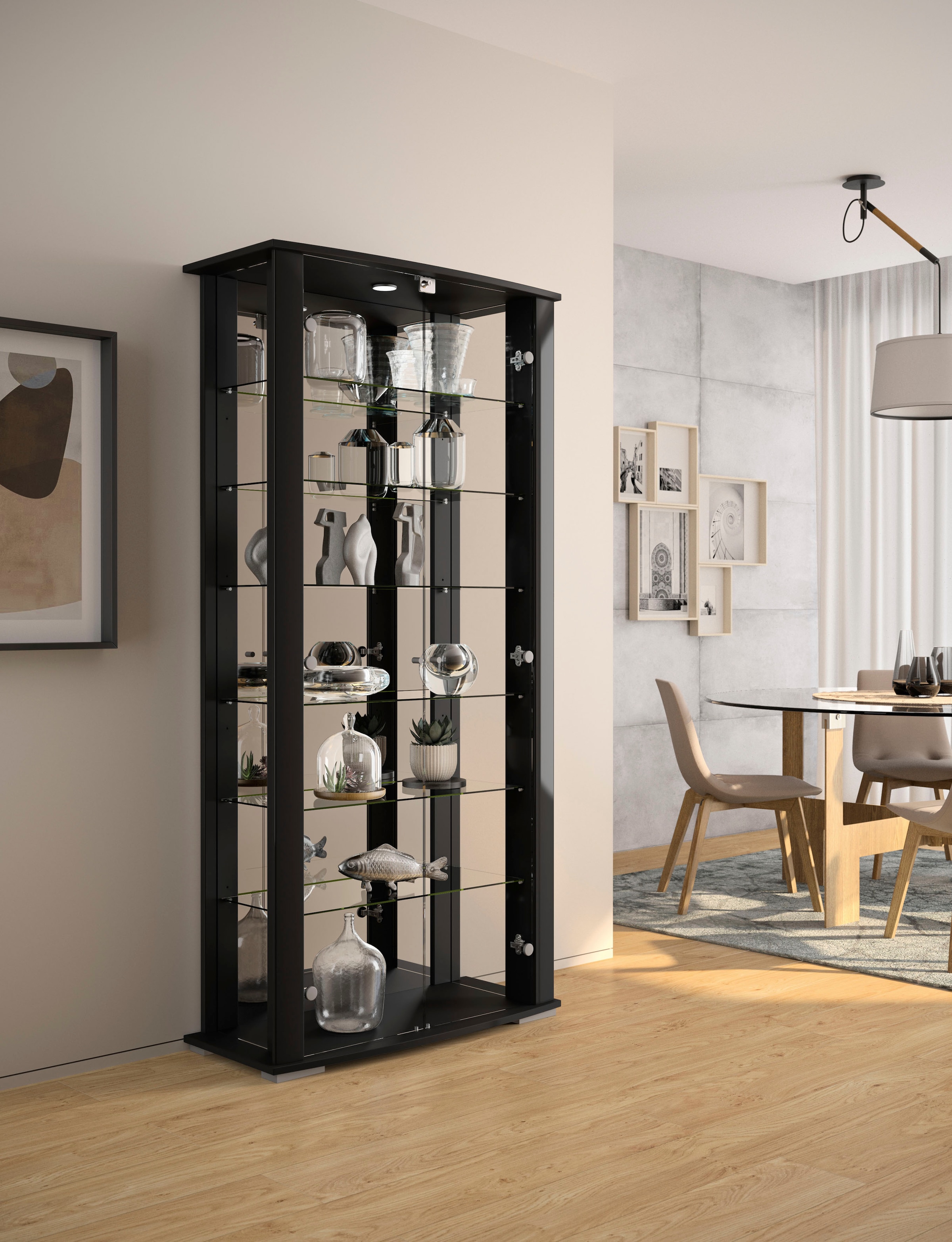 fif möbel Vitrine »STELLA« Standvitrine/Glasvitrine 2x Glastür,perfekt für Sammler,Sammlervitrine