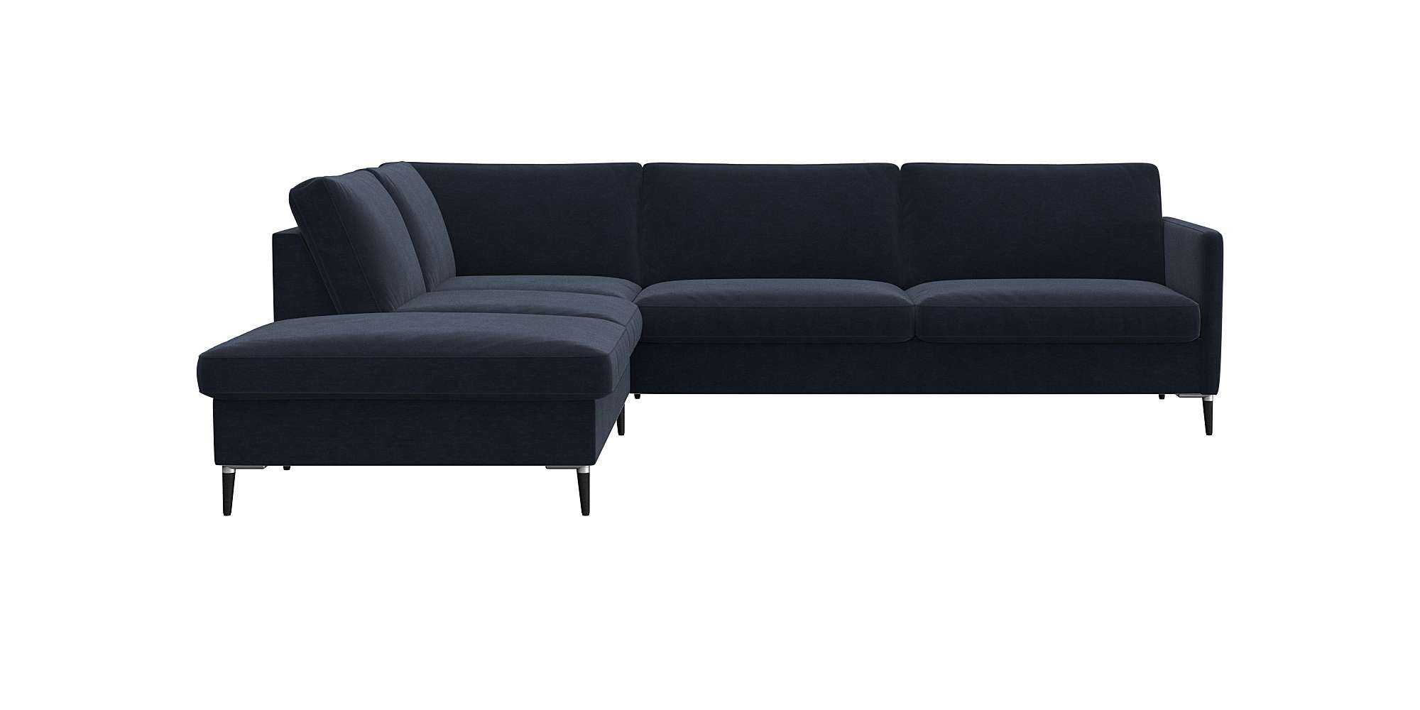 FLEXLUX Ecksofa »Fiore, L-Form«, schmale Armlehnen, Kaltschaum, Füße Alu+schwarz