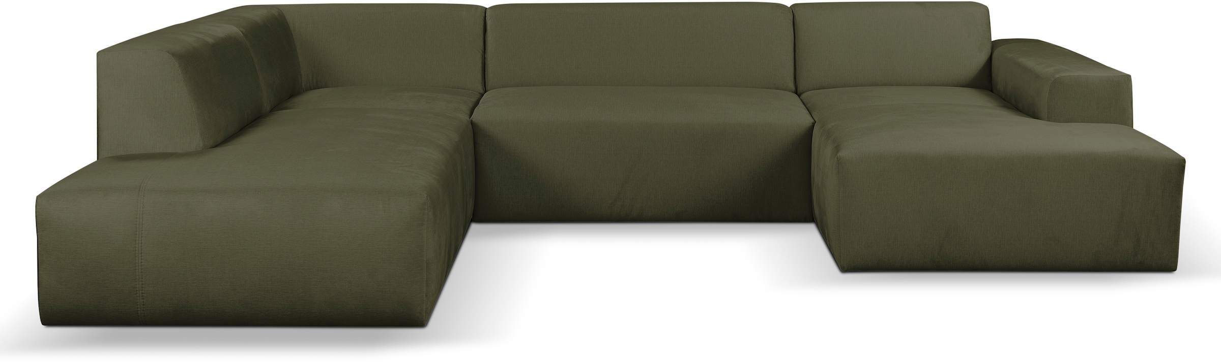 WERK2 Wohnlandschaft »Zeus-U, 330 cm breit viel Platz, modern und zeitlos« Curvy Trend mit urbaner Optik auch in weichem Cord, U-Form