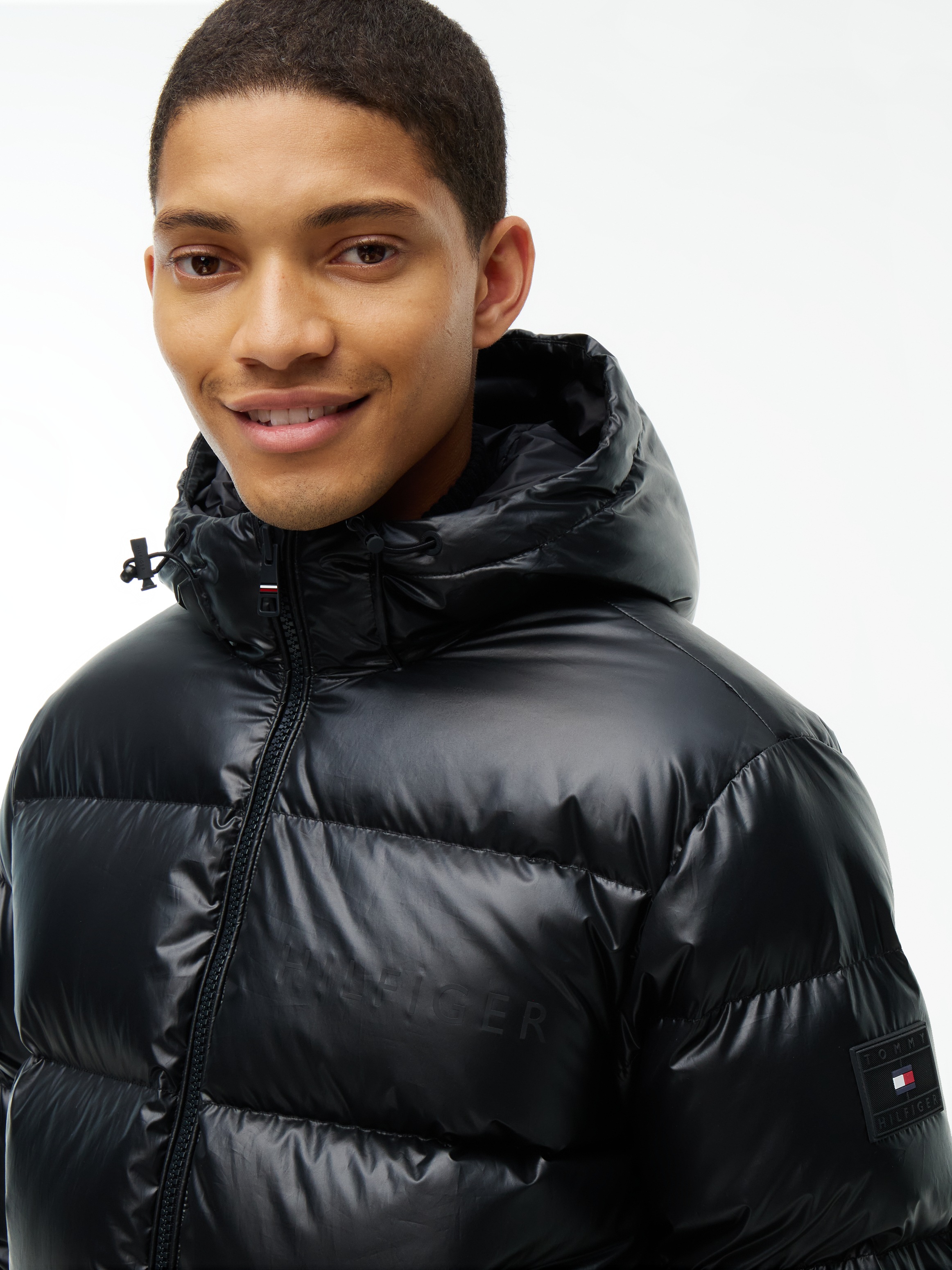 Tommy Hilfiger Daunenjacke »SHINY DOWN HOODED PUFFER« mit Kapuze