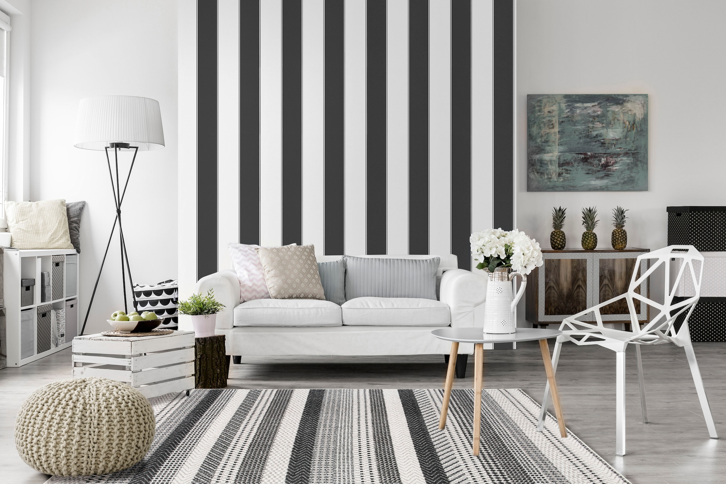 Andiamo Teppich »Bolonia 2«, rechteckig, 6 mm Höhe, Kurzflor, modern gestreift, ideal im Wohnzimmer & Schlafzimmer
