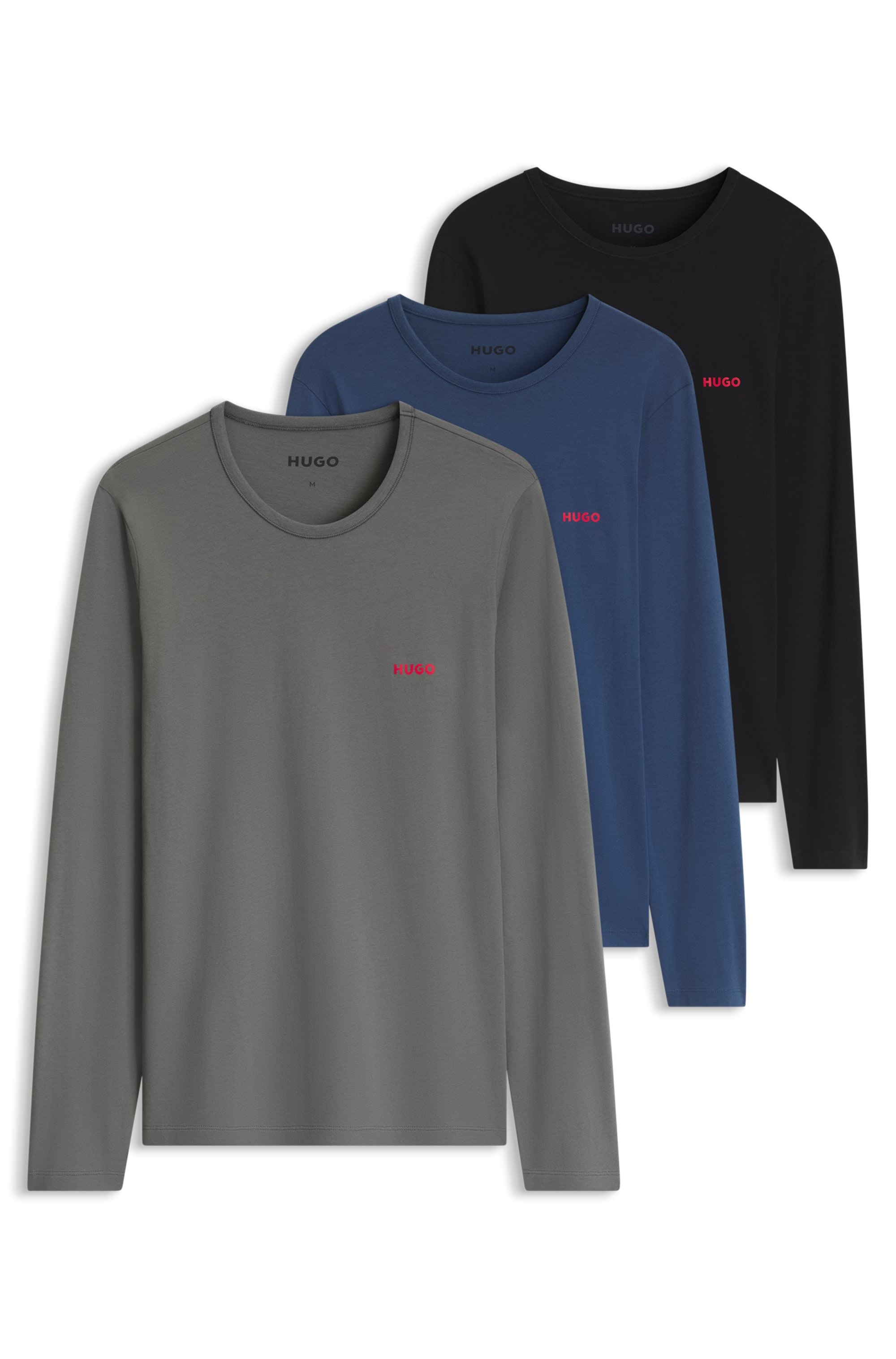 HUGO Underwear Langarmshirt »LS-SHIRT RN TRIPLET« Set, 