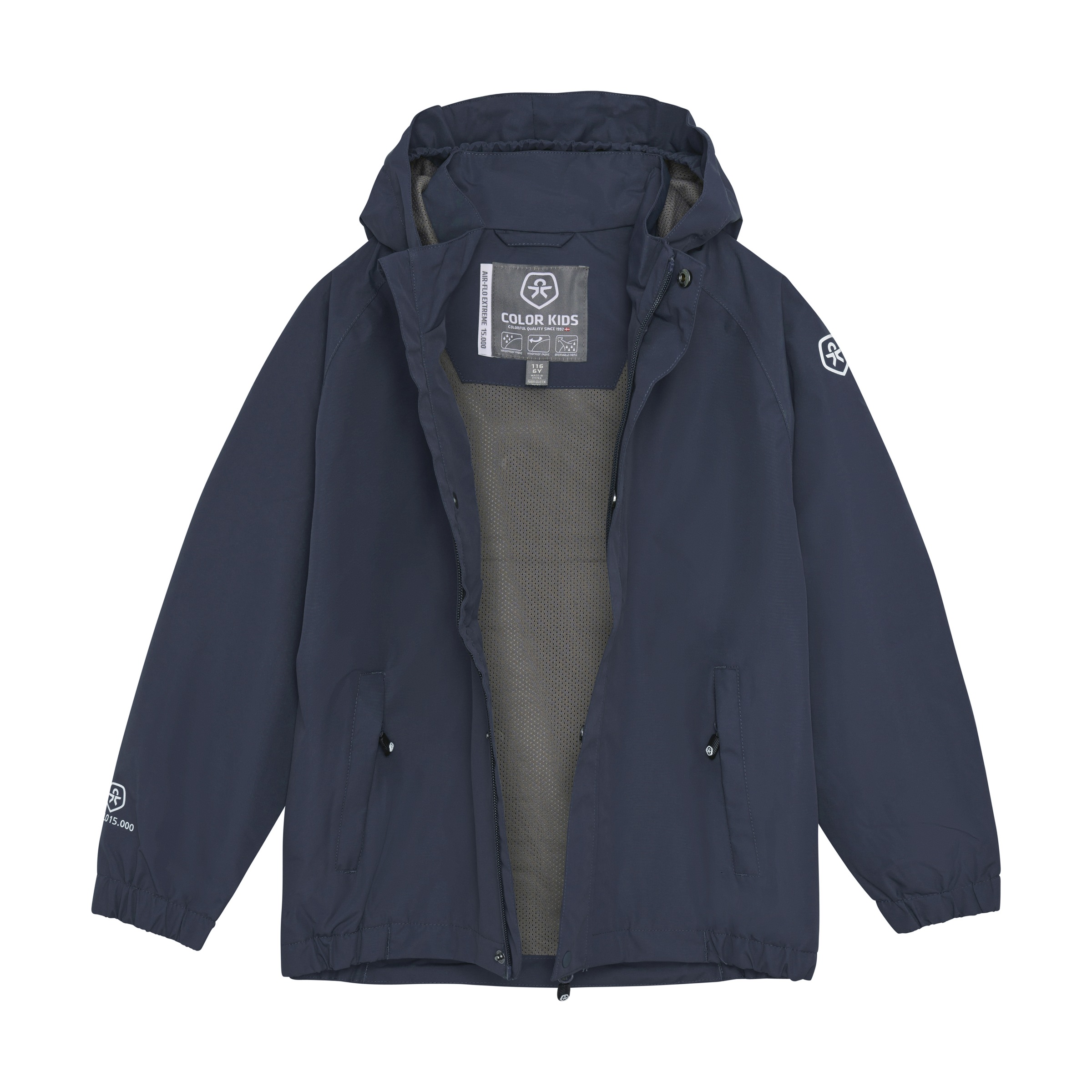 COLOR KIDS Regenjacke »Regenmantel COShell«, mit Kapuze