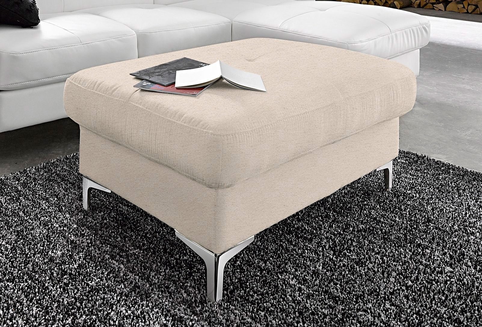 COTTA Polstergarnitur »Sammy U-Form« Set, Tiefe der Recamiere 169 cm,  Set bestehend aus: Wohnlandschaft mit Kopfteilverstellung & Hocker