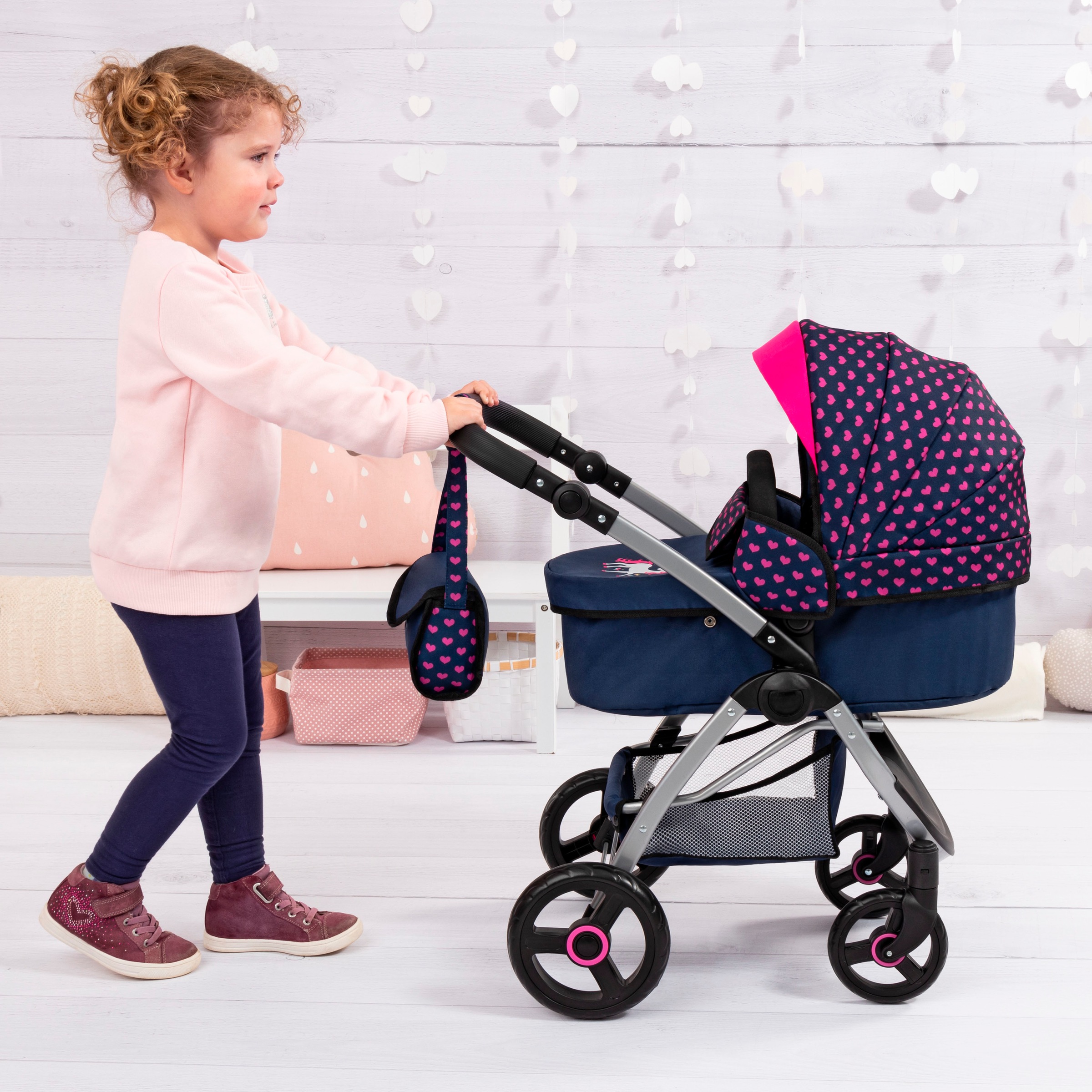 Bayer Kombi-Puppenwagen »City Max blau«, mit Wickeltasche