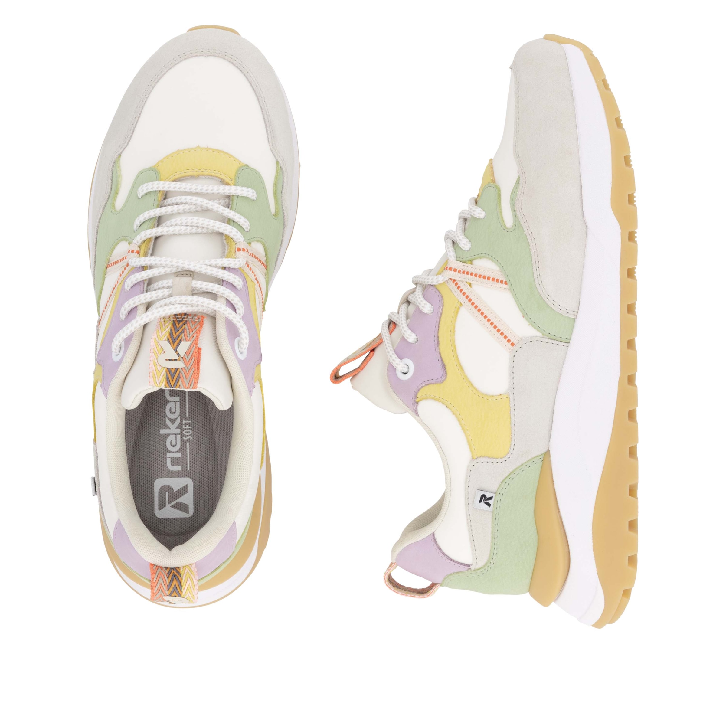 RIEKER Sport Keilsneaker »Bel Air«, Freizeitschuh, Halbschuh, Schnürschuh mit herausnehmbarem Fußbett