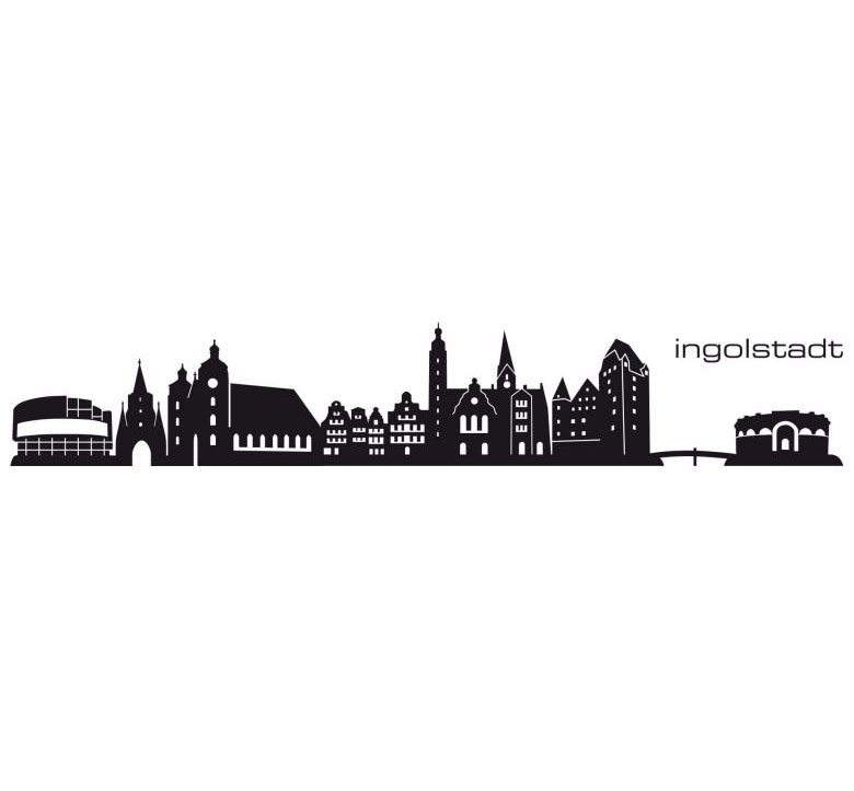 Wandtattoo »XXL Stadt Skyline IngolBayern 120cm«, (1 St.), selbstklebend, entfernbar