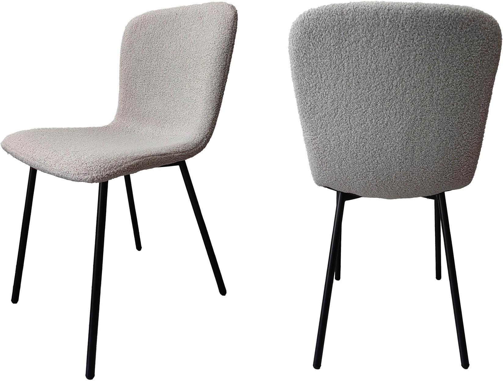 SalesFever 4-Fußstuhl »Esszimmerstuhl - stilvolles Set«, (Set), 4 St., Bouclé, Ergonomisches 4er-Set für optimalen Sitzkomfort