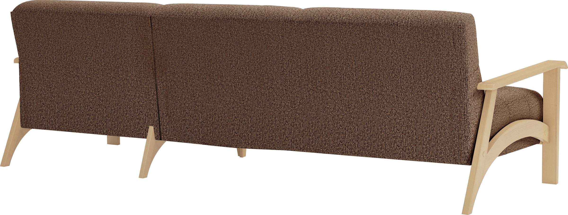 sit&more Ecksofa »Billund L-Form«, Armlehnen aus Buchenholz in natur, verschiedene Bezüge und Farben