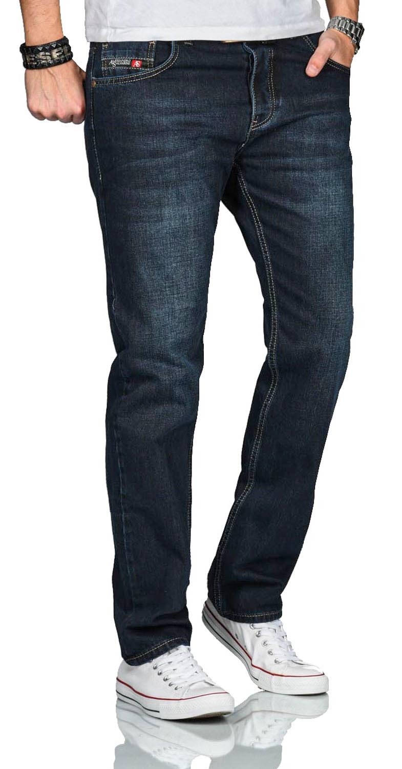 Alessandro Salvarini Regular-fit-Jeans »A. Salvarini Beppo Designer Herren Jeans Hose Basic Jeanshose Comfort Fit«