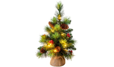 LED-Leuchtzweig »LED-Weihnachtsbaum mit Beeren und Tannenzapfen, H.45cm, Weihnachtsdeko«