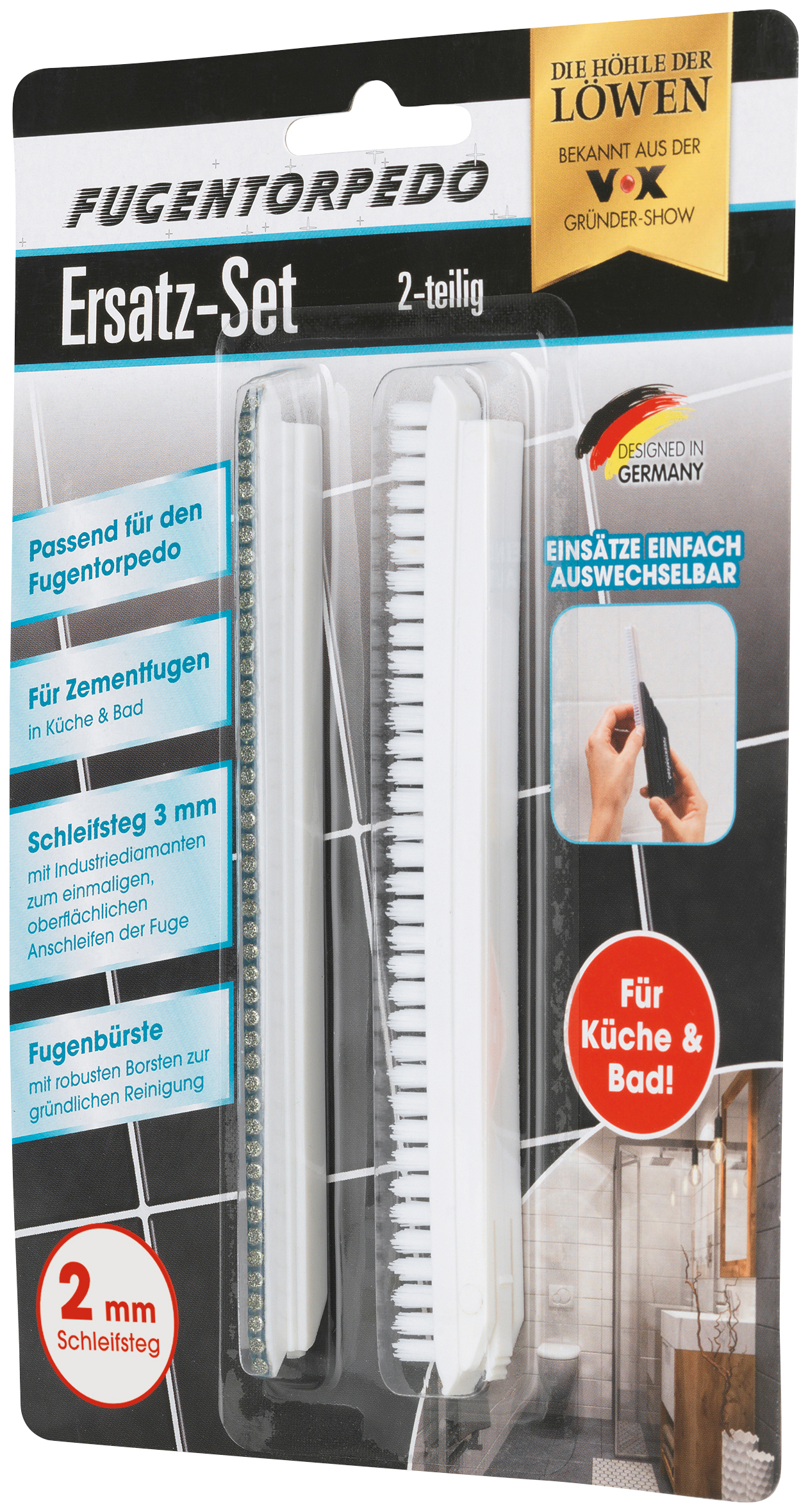 Fugenbürste »Ersatz-Set«, 2 St., aus Kunststoff