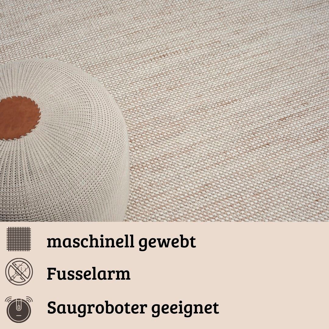 OTTO home Teppich »Vals« rechteckig 7 mm Höhe Uni Farben, meliert, Sisal-Optik, auch in rund erhältlich, mit Fransen