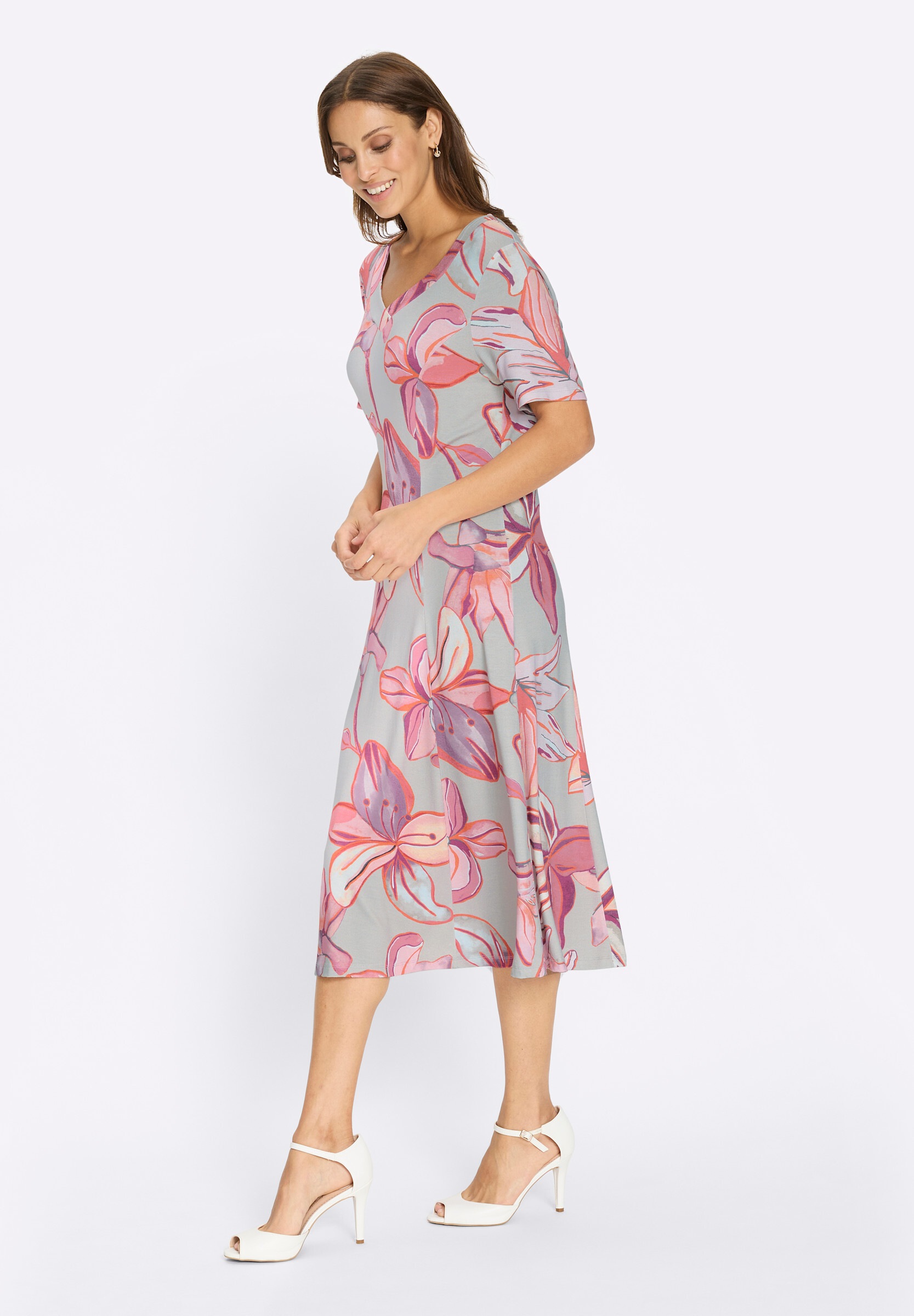 Witt Sommerkleid »Jersey-Kleid Jerseykleid mit Blüten-Dessin« Ohne Taschen