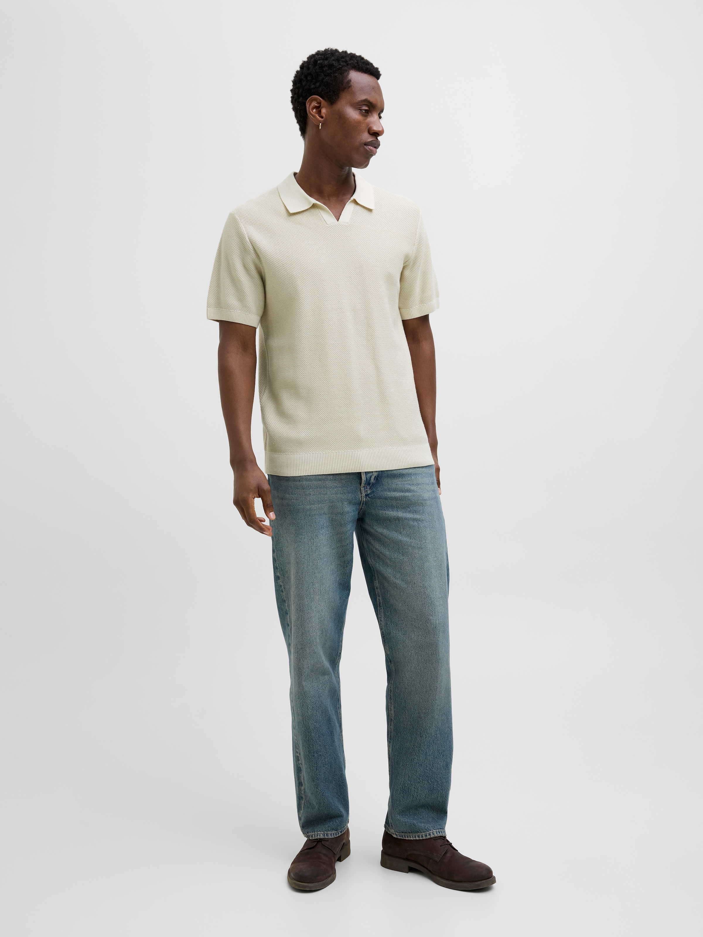 Jack & Jones Rundhalspullover »JPRCCEASTON KNIT SPLIT NECK SS SN«
