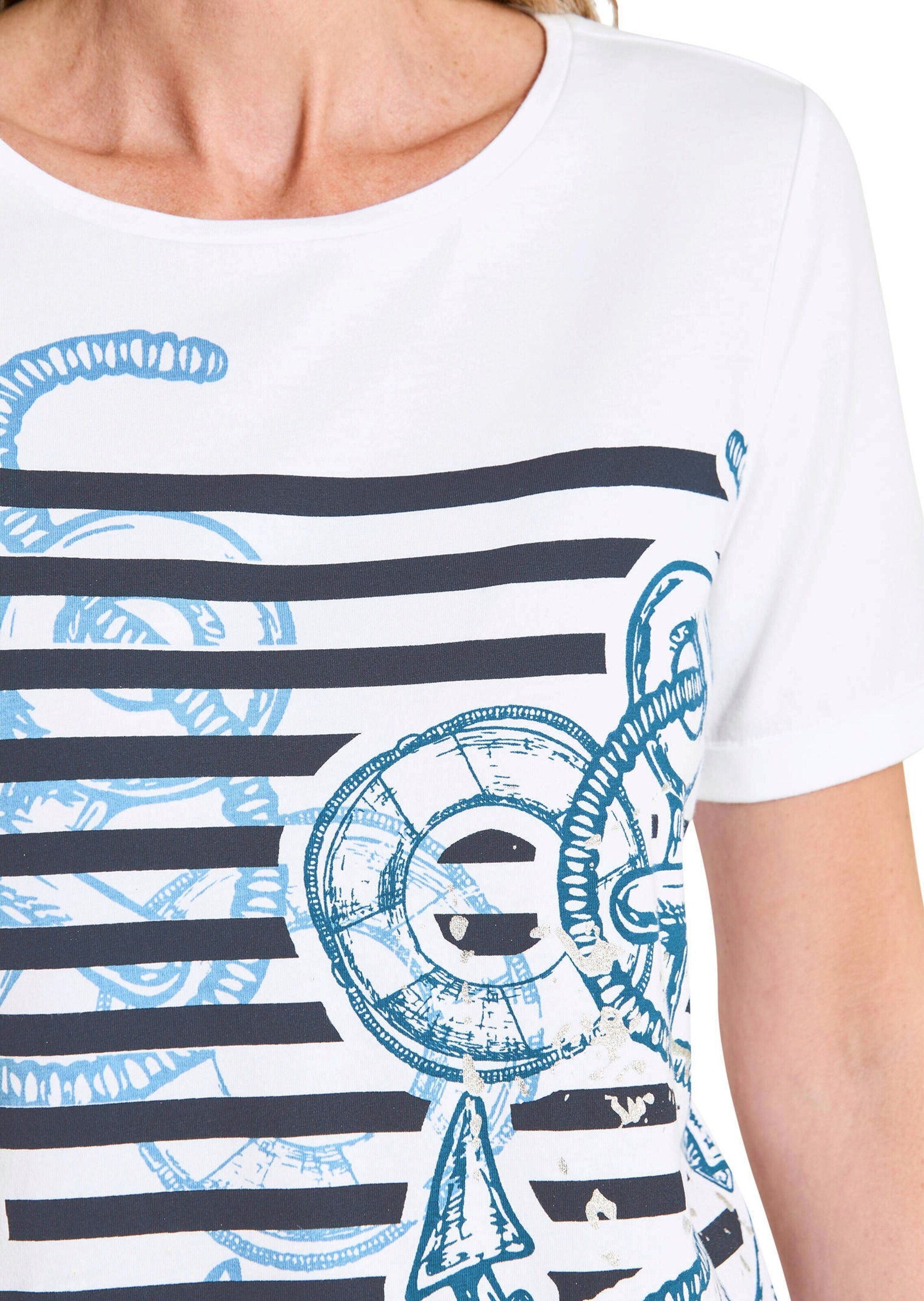 GOLDNER Kurzarmshirt »Jerseyshirt mit maritimen Print« stretchbequemer Viskopsejersey