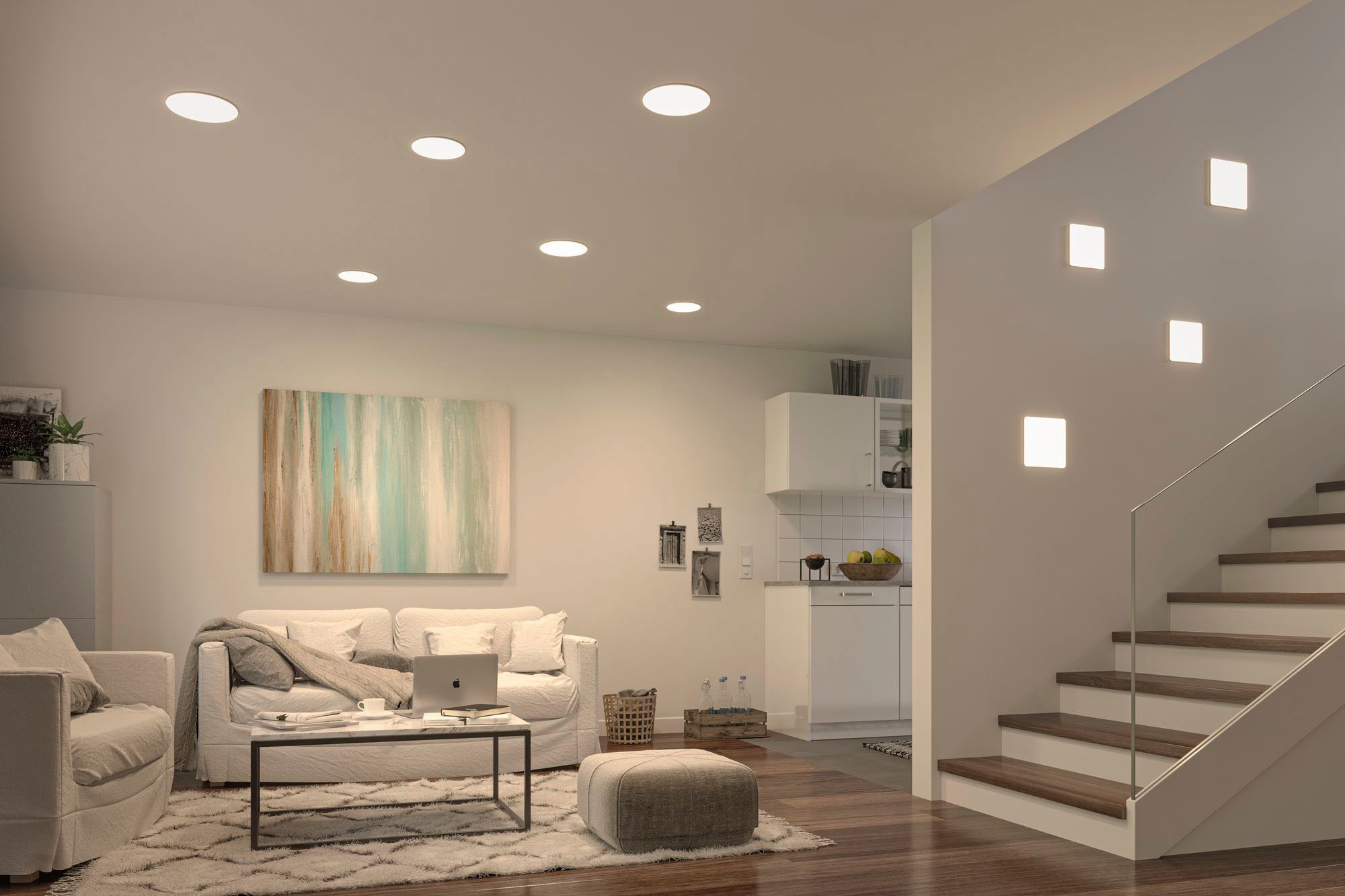 Paulmann LED Einbauleuchte »Veluna VariFit Edge IP44 eckig 90x90mm 500lm 4000K Weiß dimmbar«, 1 flammig, LED Einbaupanel IP44 eckig 90x90mm 500lm 4000K Weiß dimmbar