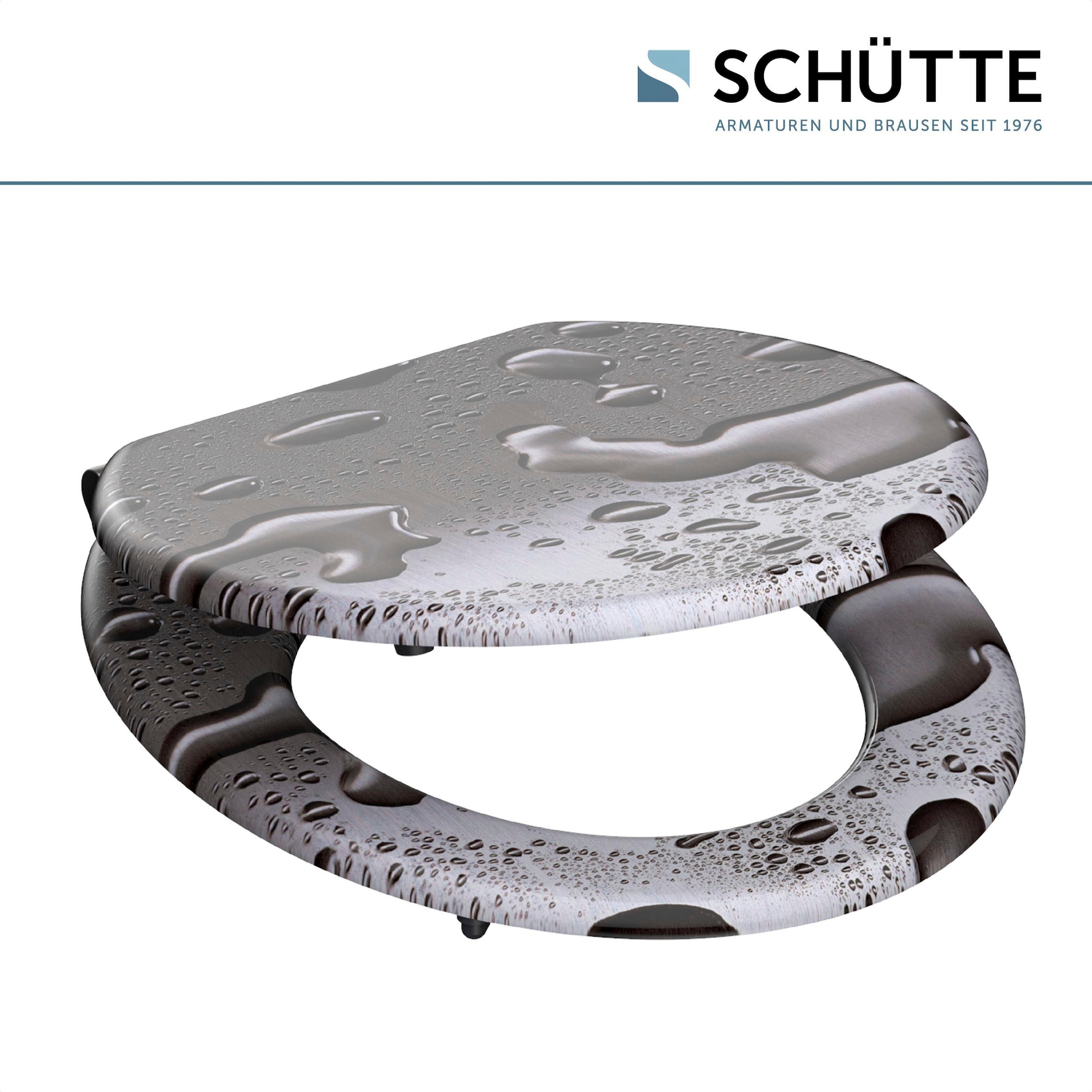 Schütte WC-Sitz »Grey Steel«, mit Absenkautomatik und Holzkern, MDF