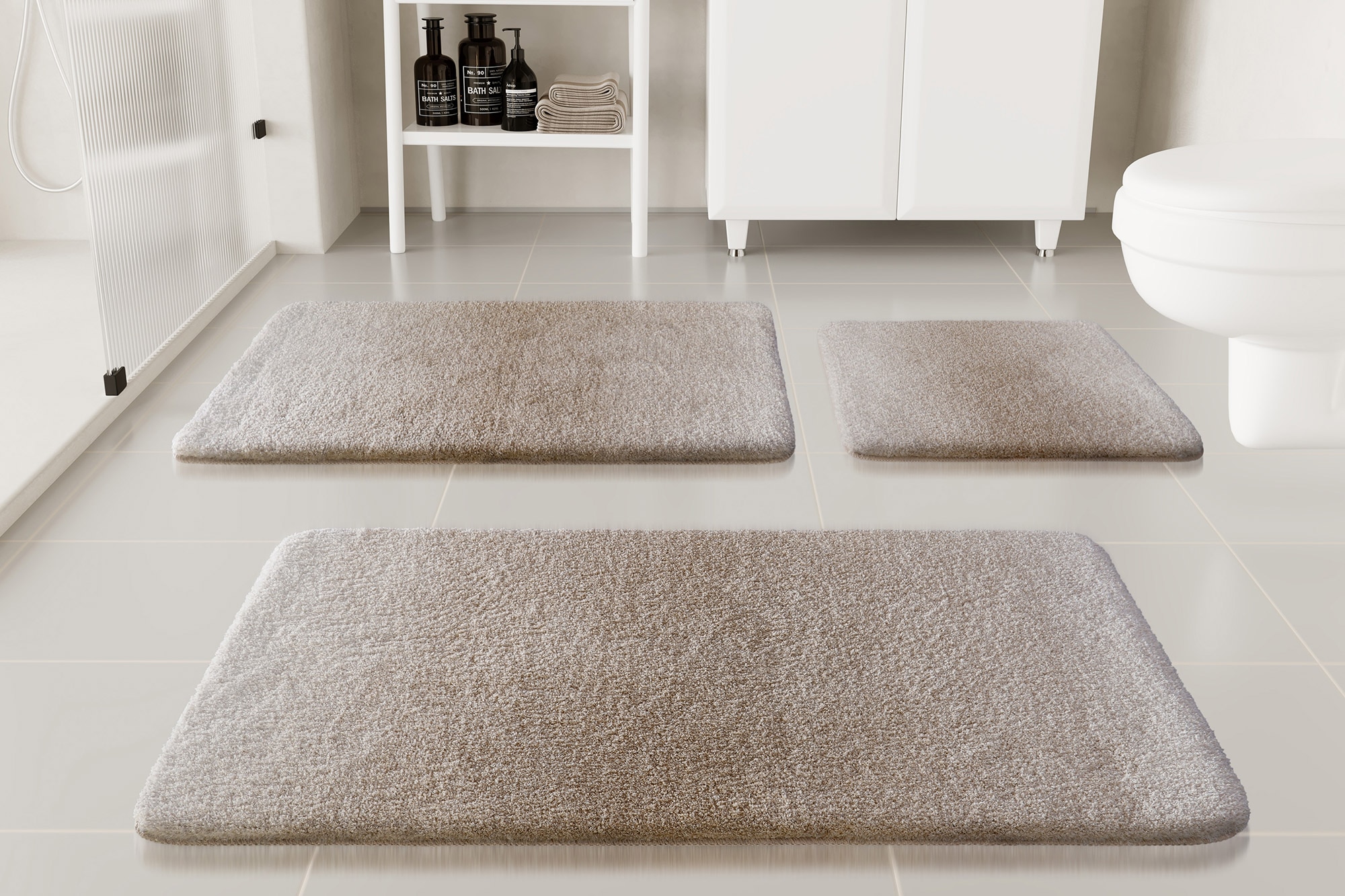 OTTO home Badematte »Utta«, rutschhemmend beschichtet, schnell trocknend, Badteppich, getuftet, mit modernem Farbverlauf, flauschig, hochflor