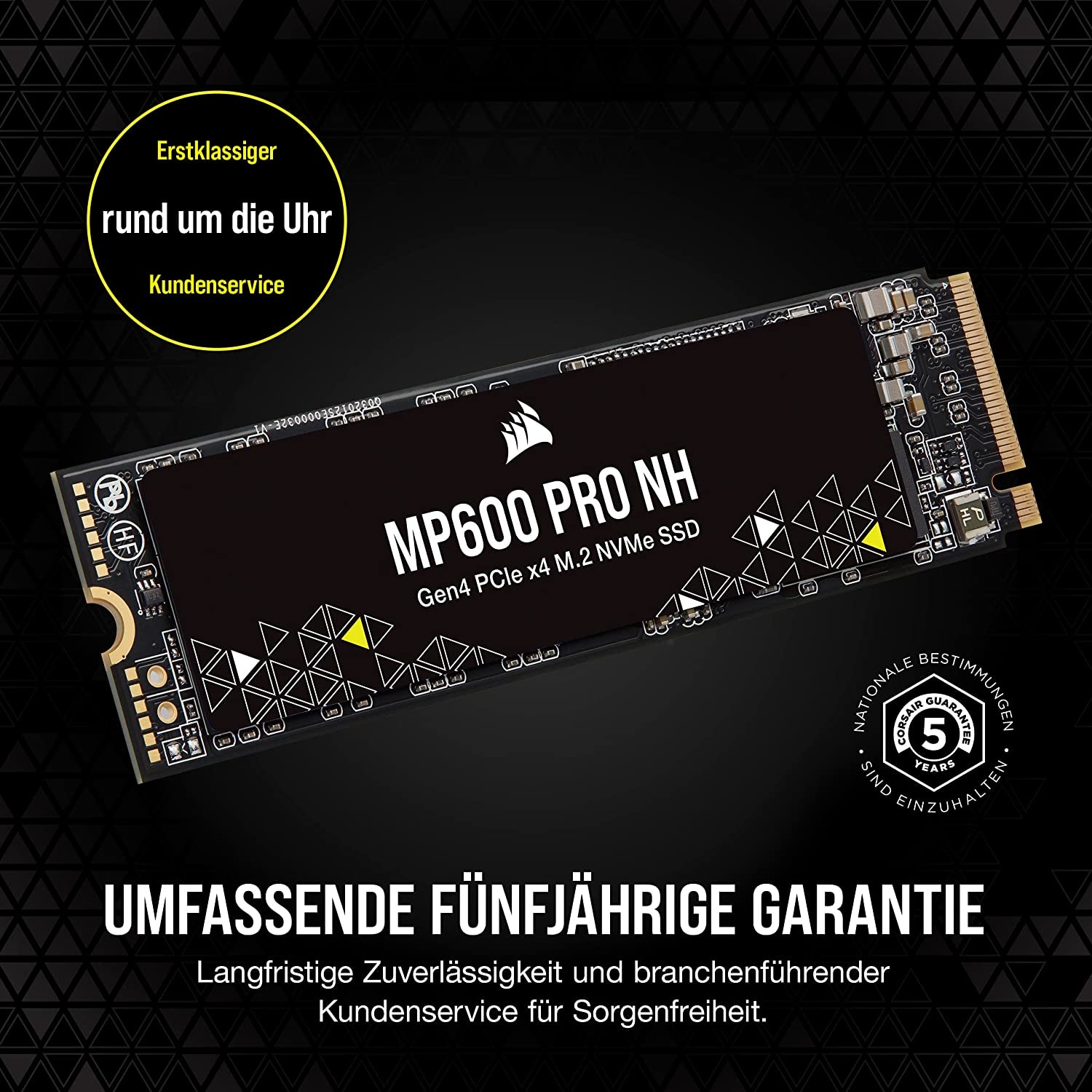 Corsair interne SSD »MP600 PRO NH Gen4 PCIe x4 NVMe M.2 SSD«, Anschluss M.2 PCIe 4.0