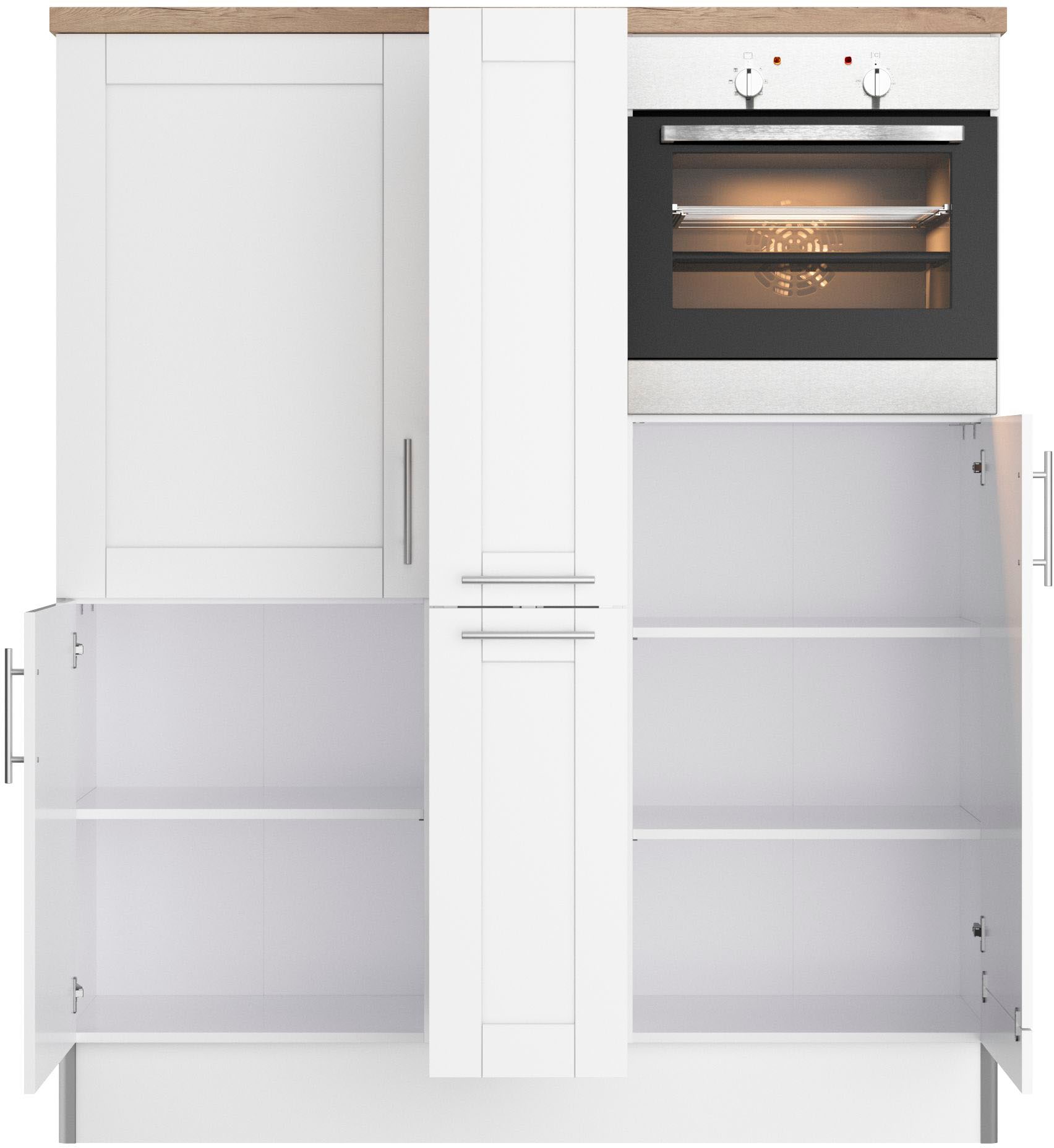 KOCHSTATION Pantryküche »KS-Ahus«, Breite 150 cm,wahlweise mit E-Geräten,Soft-Close-Funktion