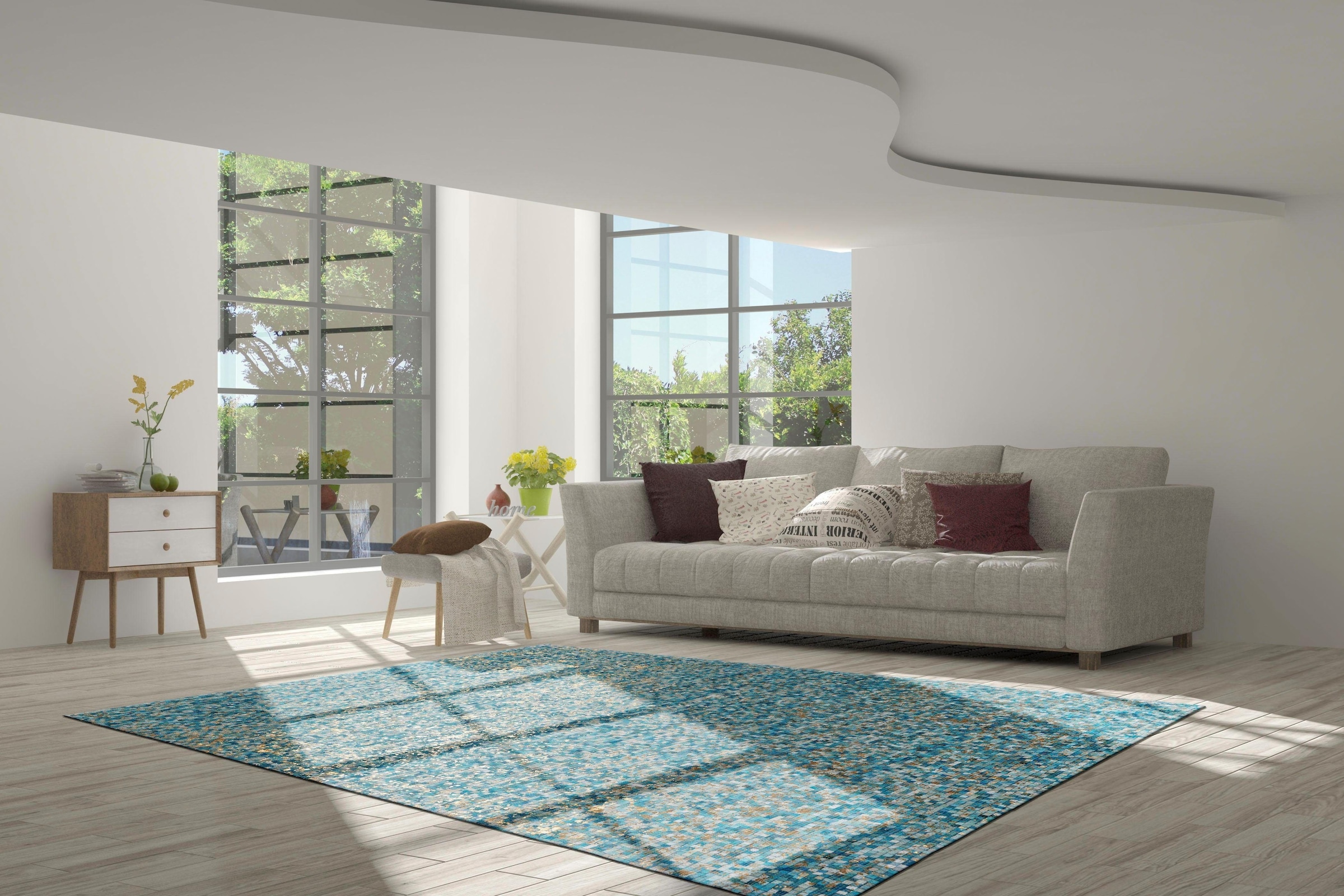 calo-deluxe Fellteppich »Vezzana 615«, rechteckig, 5 mm Höhe, echtes Rinderfell, Wohnzimmer