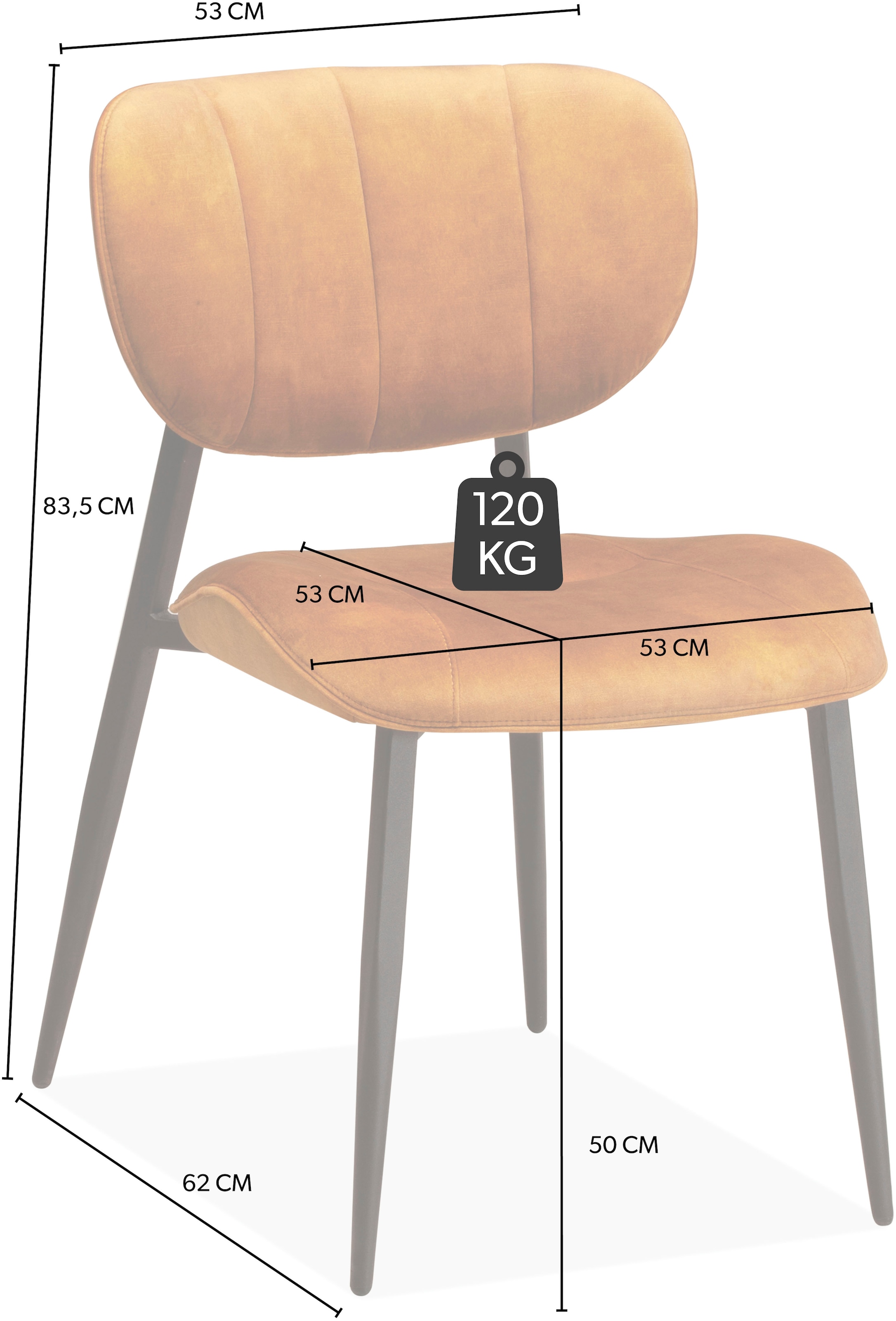 OMG Design Esszimmerstuhl »Jona«, (Set), 1 St., Stoff, Küchenstuhl Polsterstuhl, In drei stilvollen Farben erhältlich