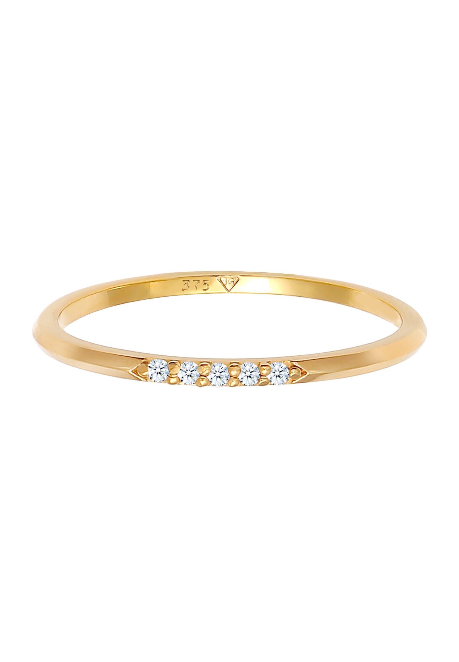 Elli DIAMONDS Ring-Set »Ring Bandring Verlobung Diamanten Elegant Fein 375 Gold«