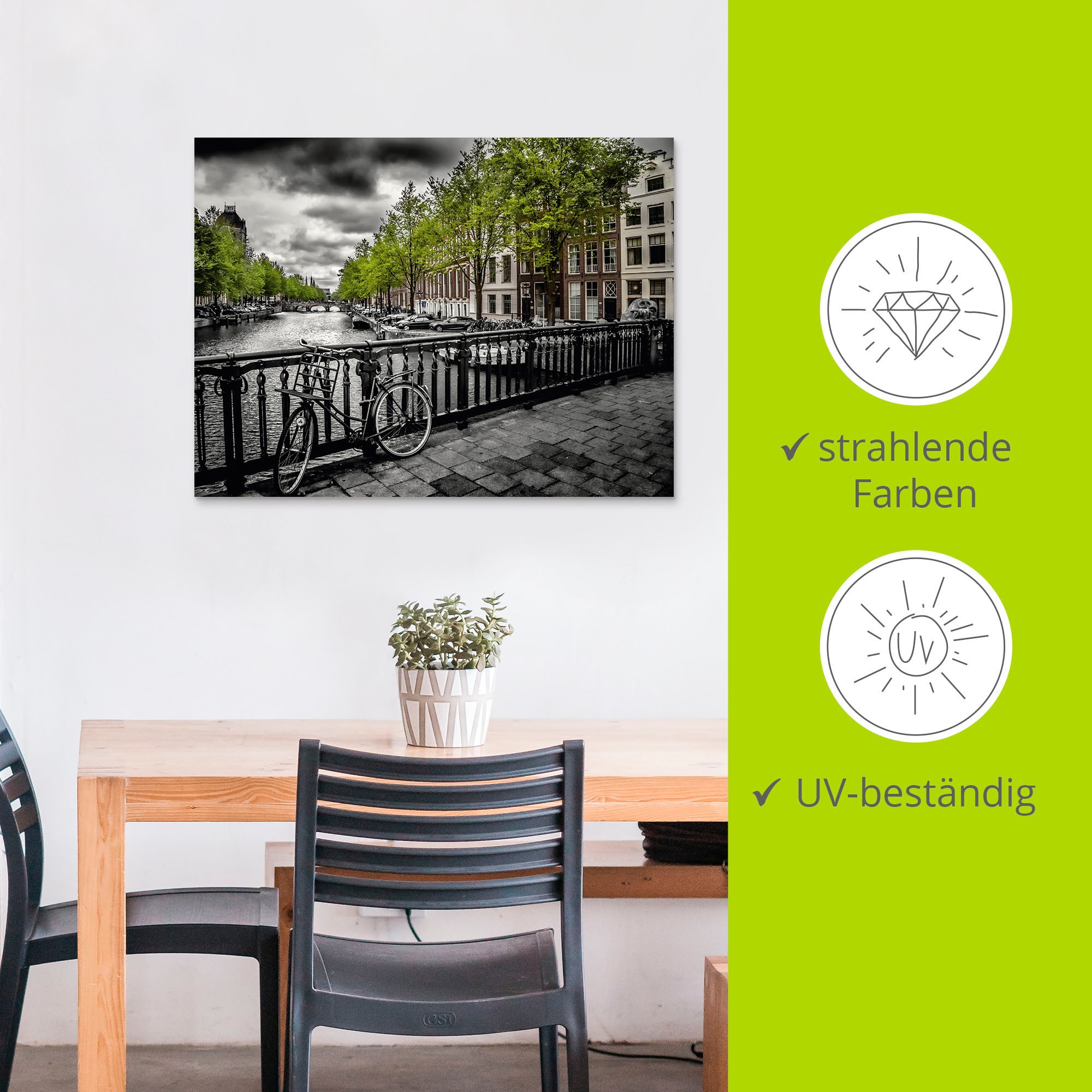 Artland Wandbild »Amsterdam Keizergracht II«, Niederlande, (1 St.), als Alubild, Outdoorbild, Leinwandbild, Wandaufkleber, versch. Größen