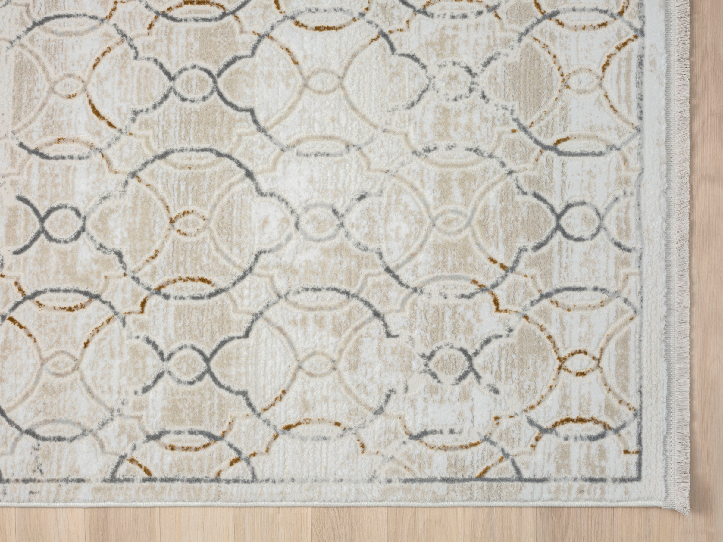 Myflair Möbel & Accessoires Teppich »My Floor, LAGERRÄUMUNG!«, rechteckig, 10 mm Höhe, Kurzflor, Retro-Style, mit Fransen, besonders weich durch Microfaser