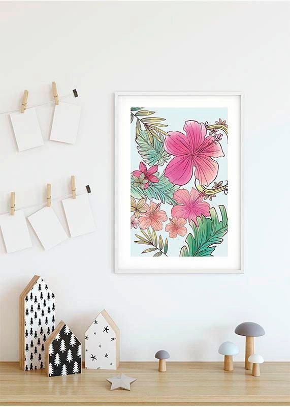 Komar Bild »Ariel Flowers«, Disney, (1 St.), Wandbild zur Dekoration im Kinderzimmer - ohne Rahmen