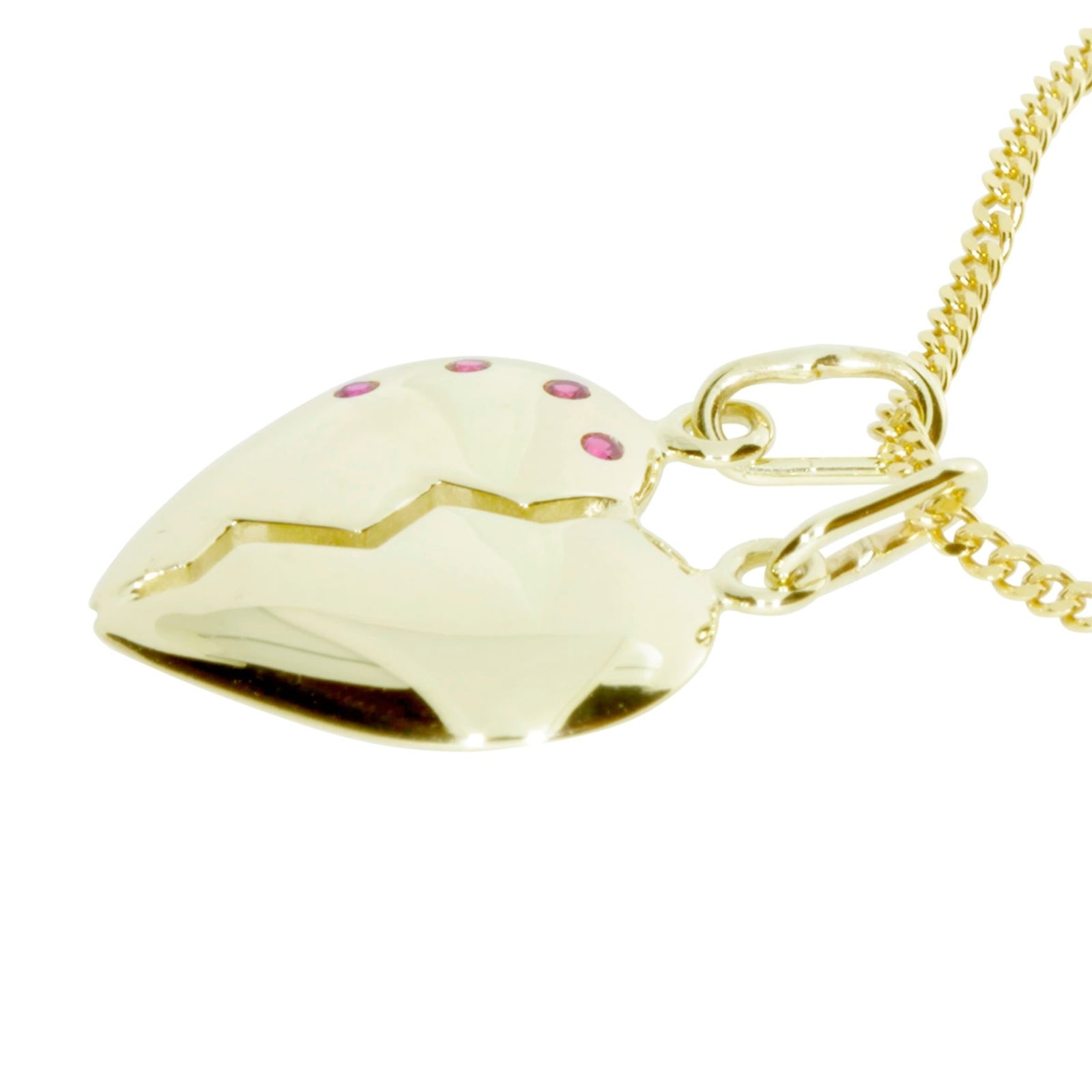 OSTSEE-SCHMUCK Kettenanhänger »- geteiltes Herz - Gold 333/000 - sy. Rubin«