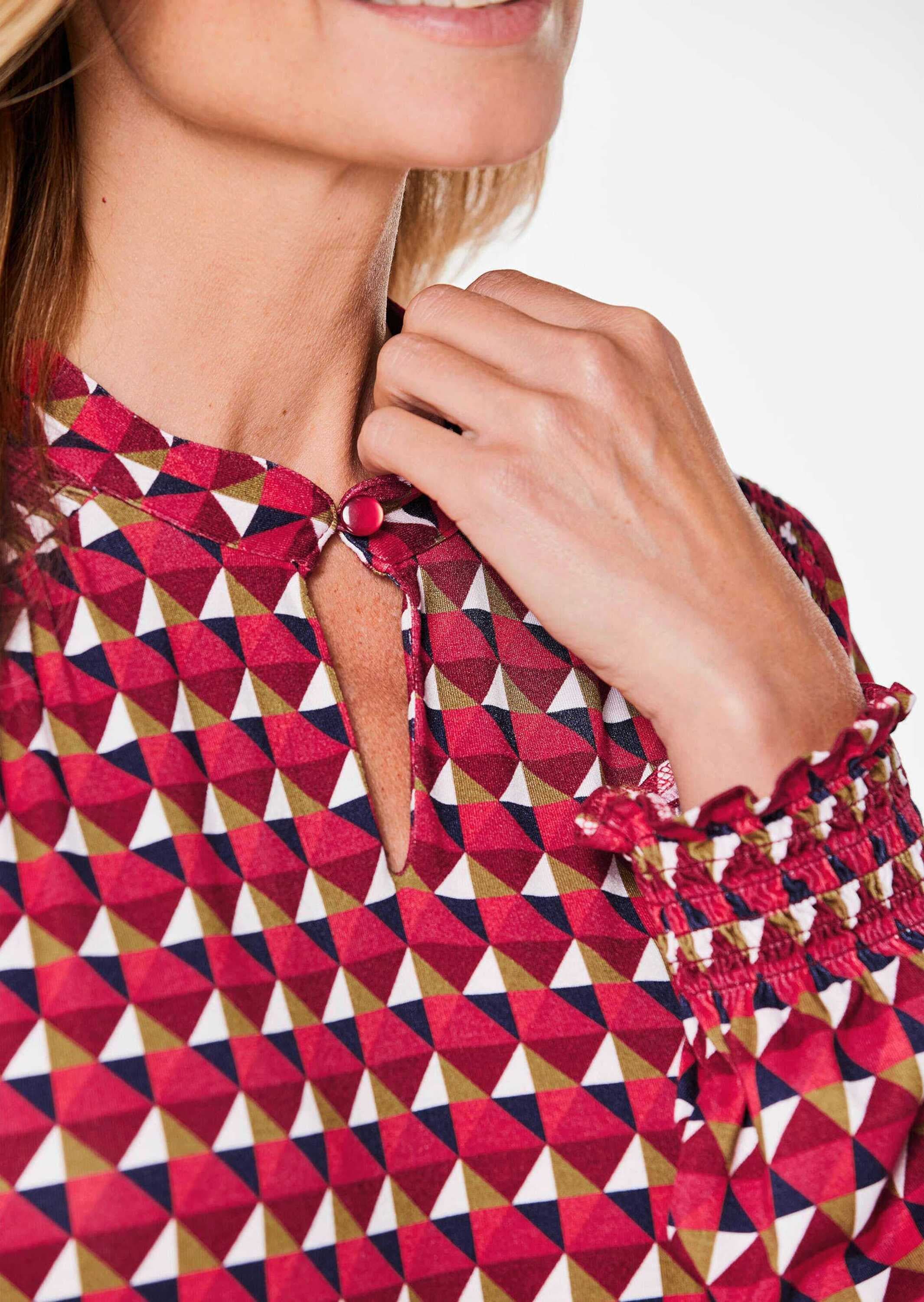 GOLDNER Langarmbluse »Jerseybluse Jerseybluse mit modischen Smok-Details«