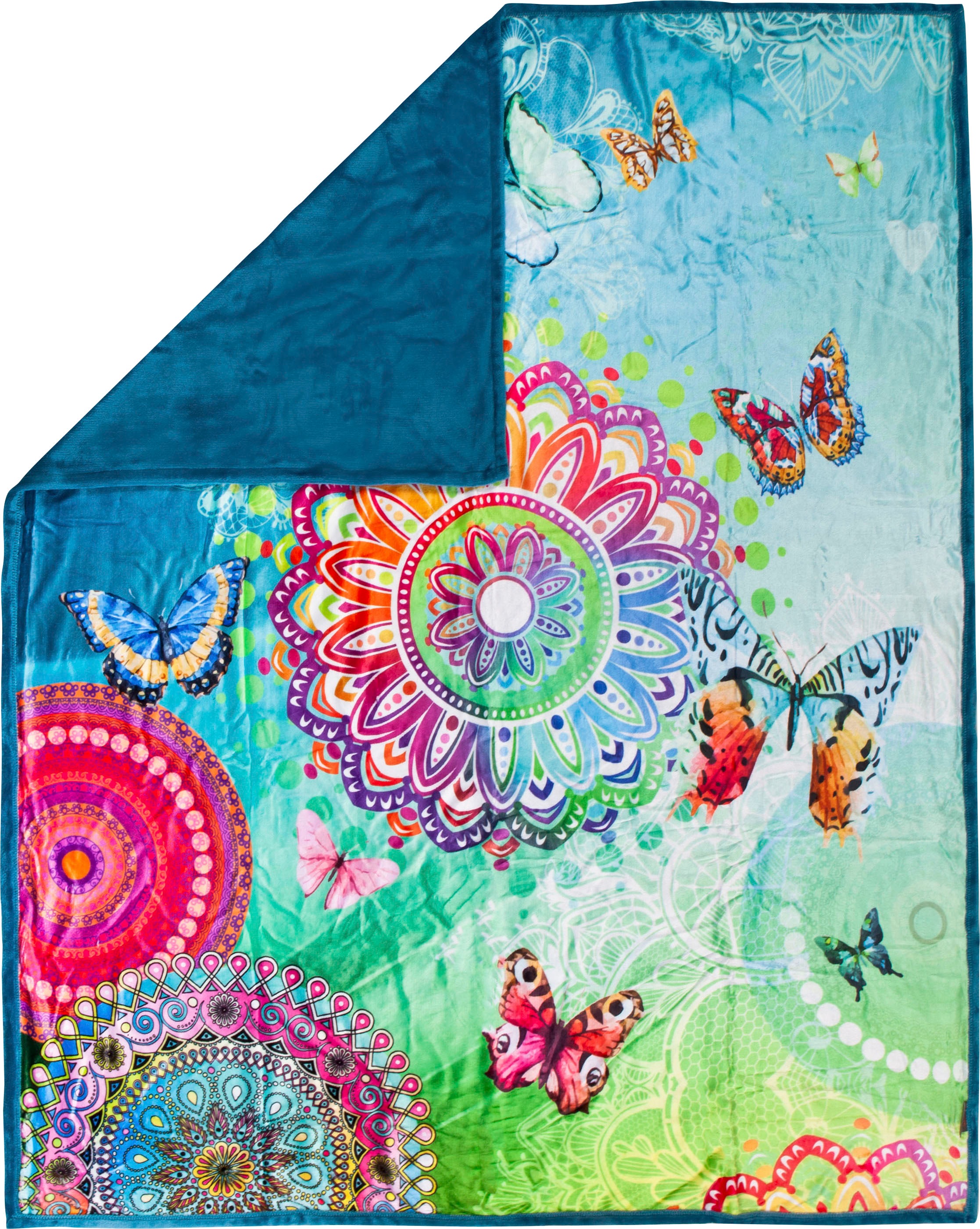 hip Plaid »Mystic«, mit Mandalas und Schmetterlingen