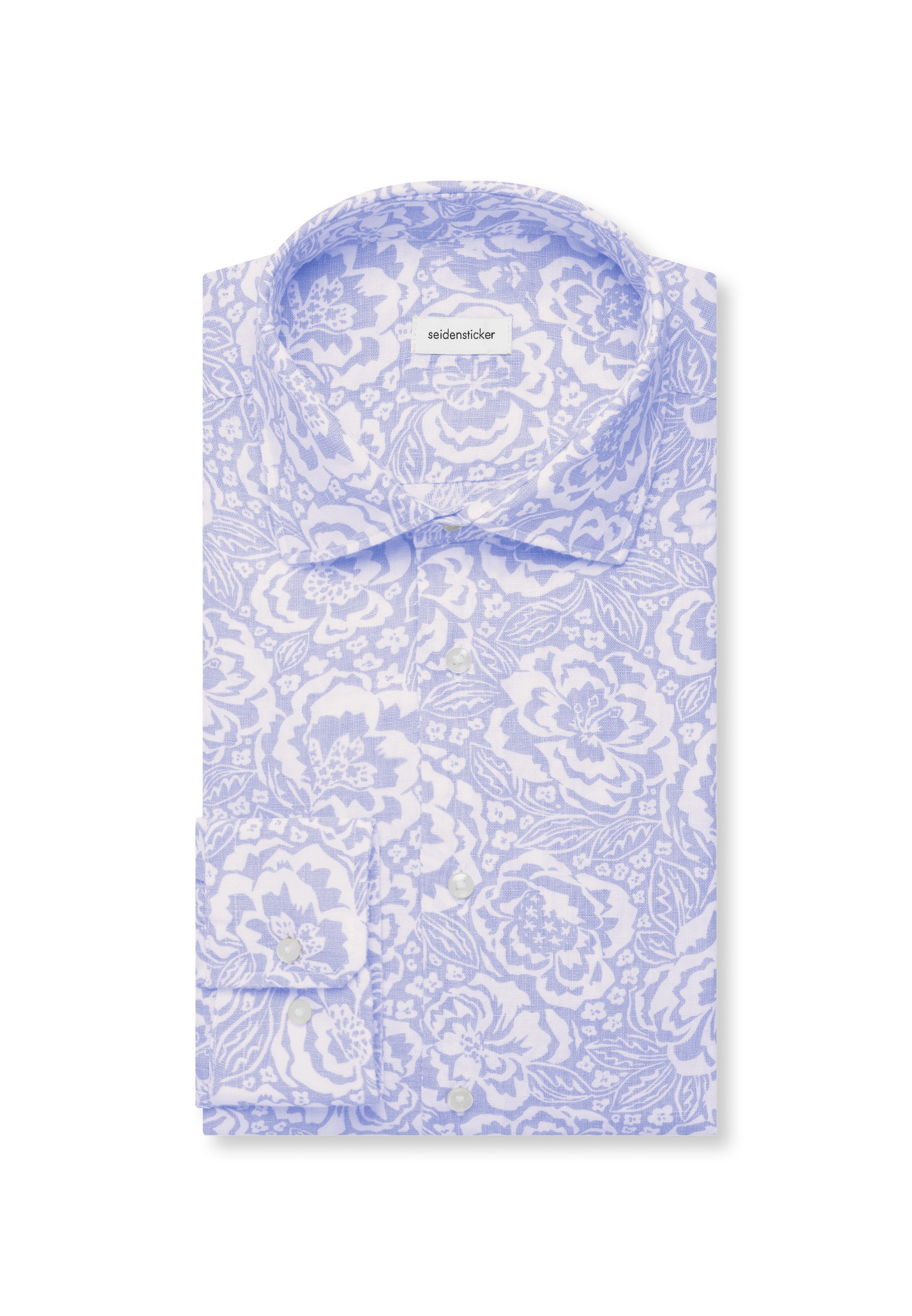 seidensticker Leinenhemd »Schwarze Rose« Slim 1/1 Kentkragen Druck